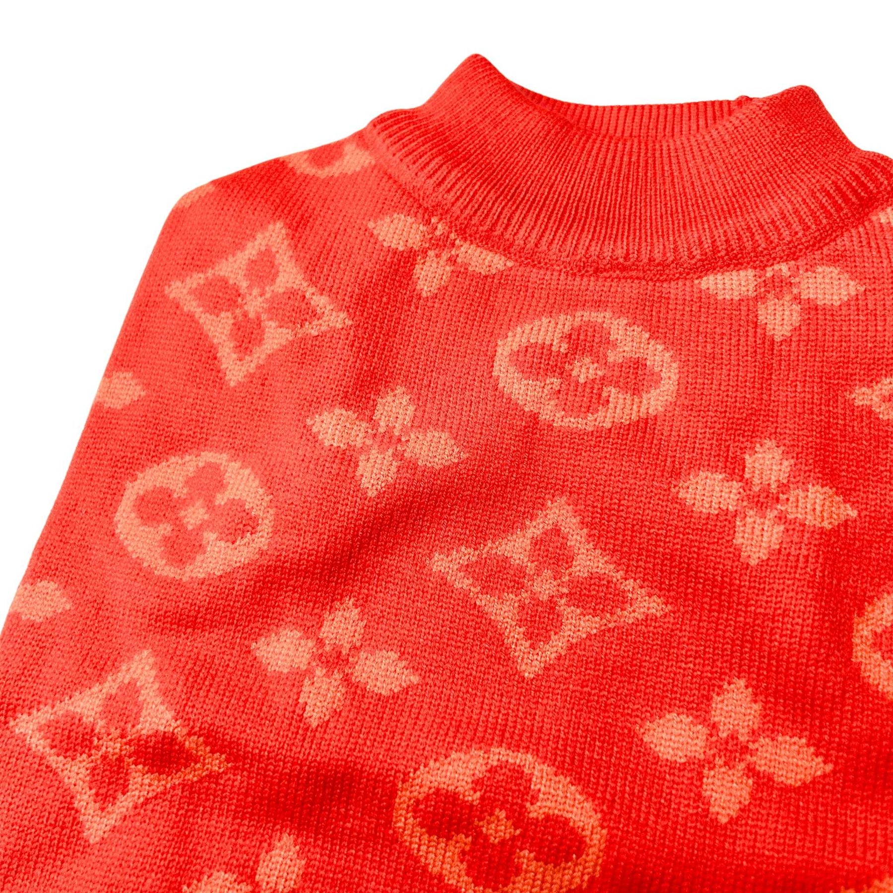 ORANGE PAW-V DOG SWEATER