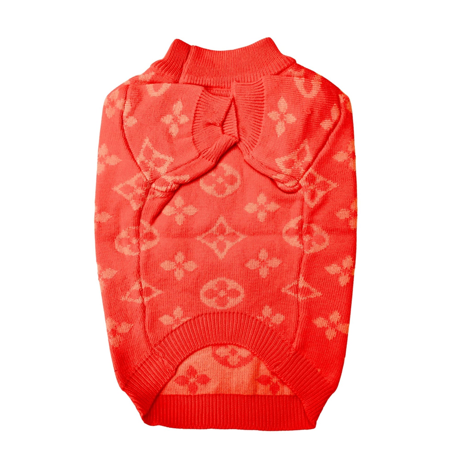 ORANGE PAW-V DOG SWEATER