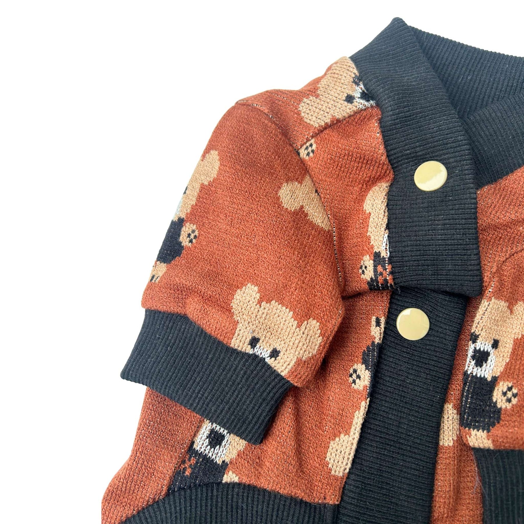 BROWN TEDDY SHAWL COLLAR DOG CARDIGAN