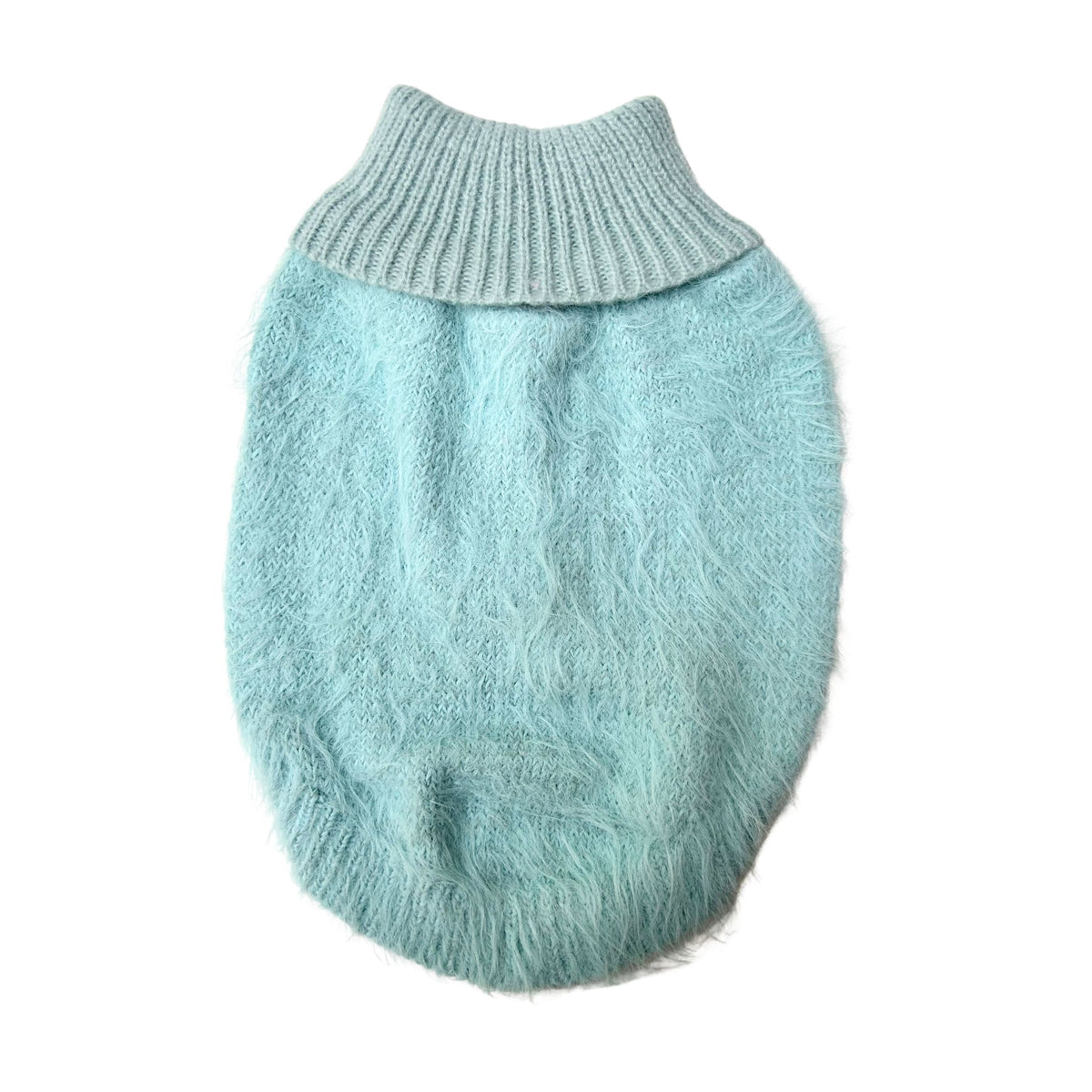 BLUE FURRY TURTLE NECK DOG SWEATER