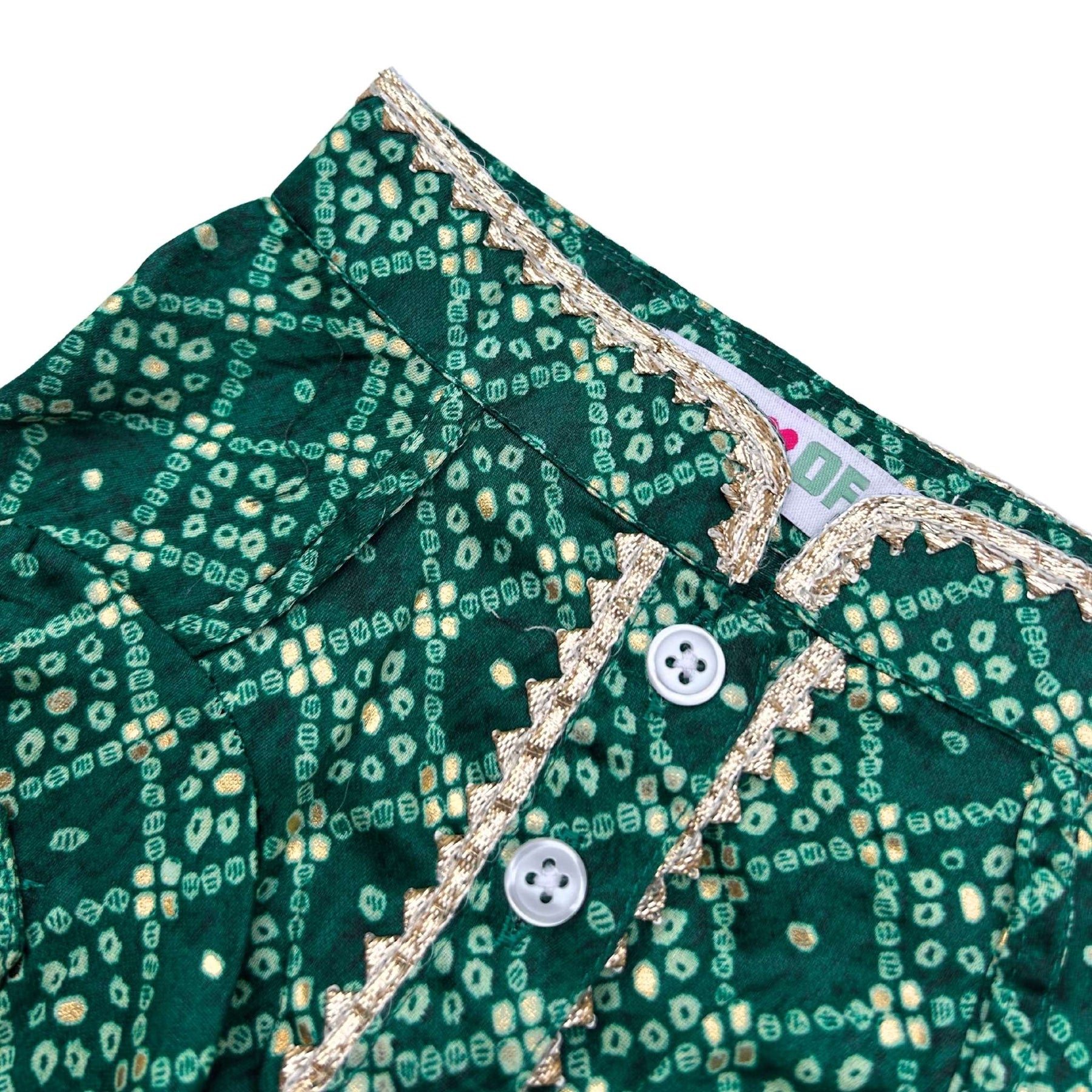 GREEN BANDHANI COTTON KURTA FOR DOGS AND CATS