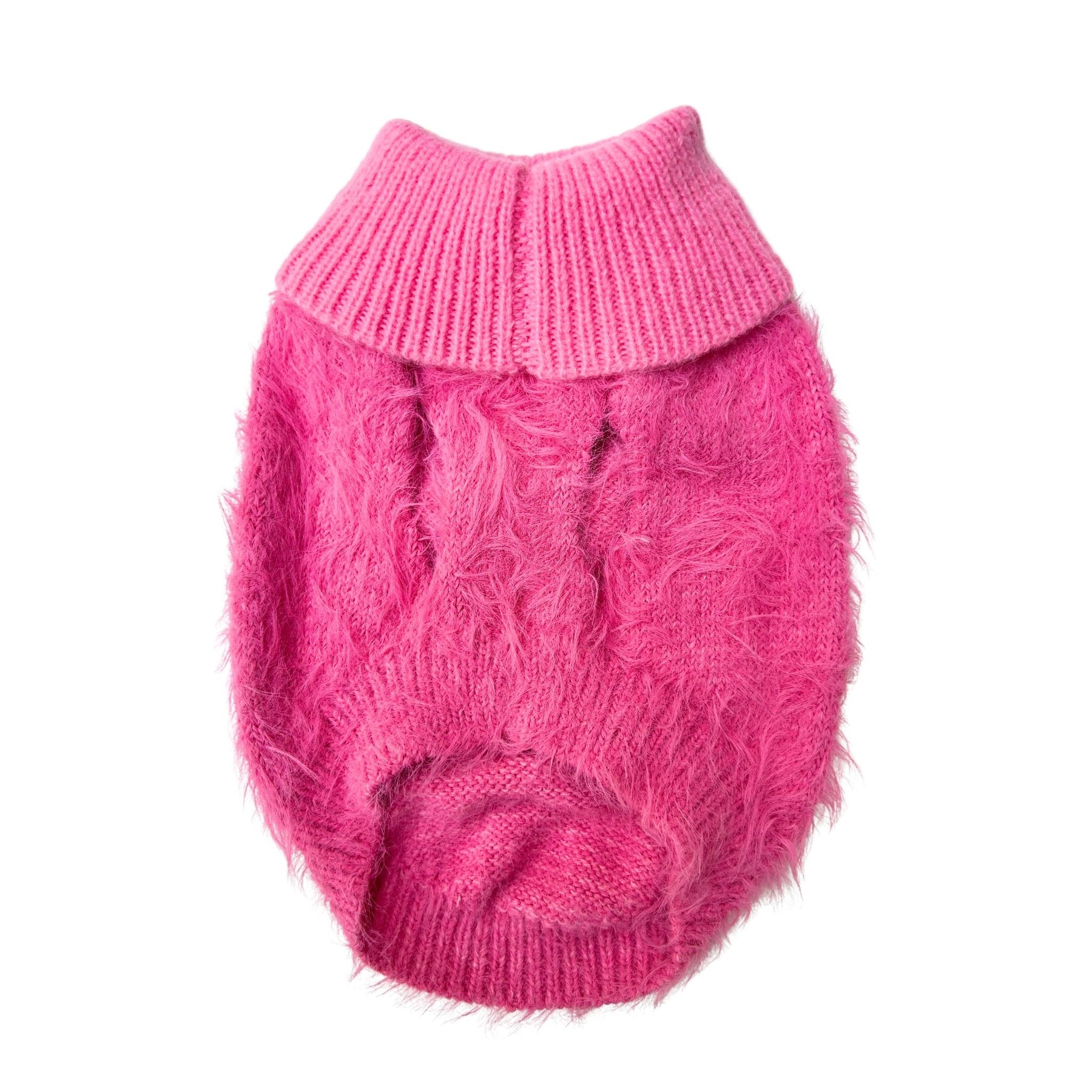 PINK FURRY TURTLE NECK DOG SWEATER
