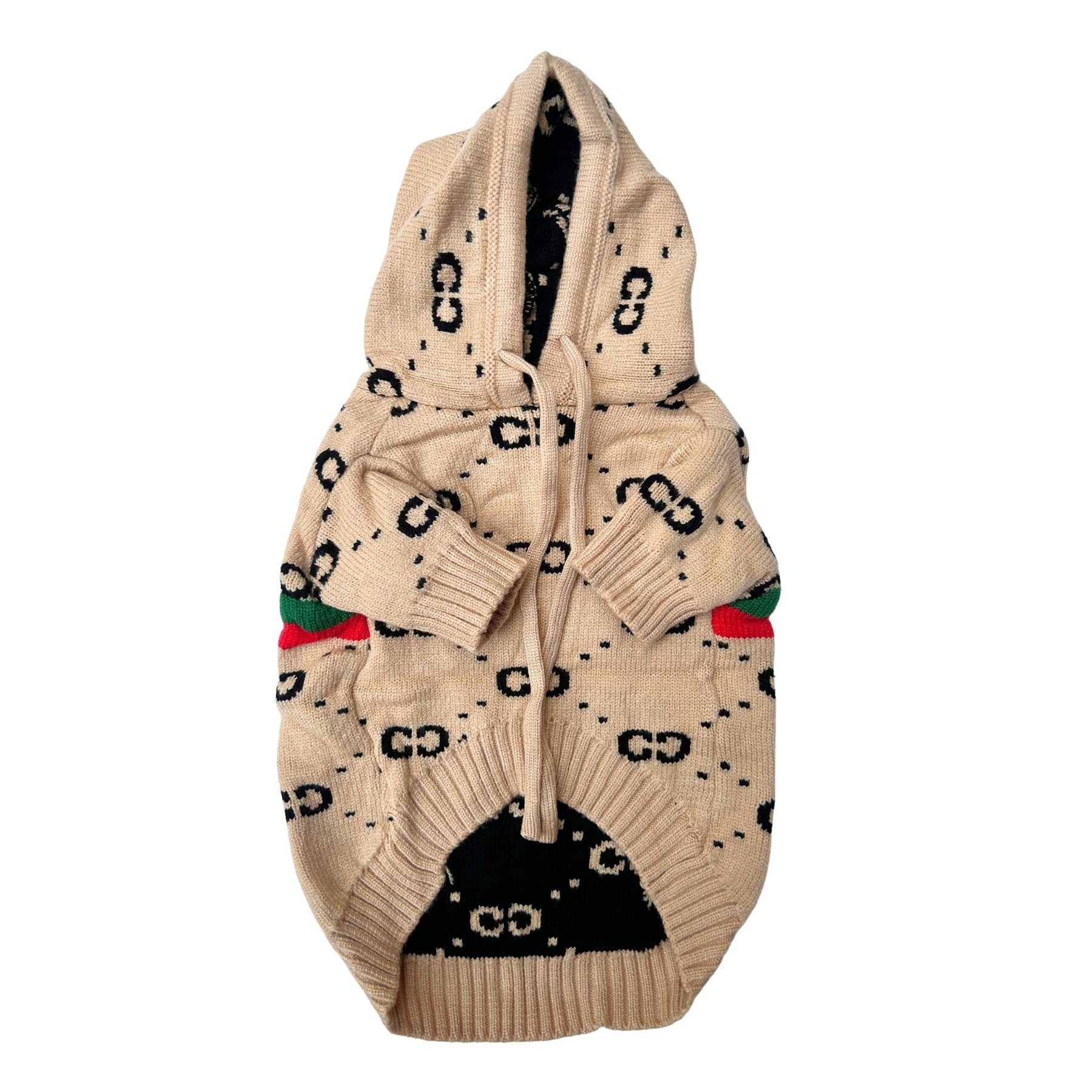 BEIGE PAW-CCI DOG HOODIE
