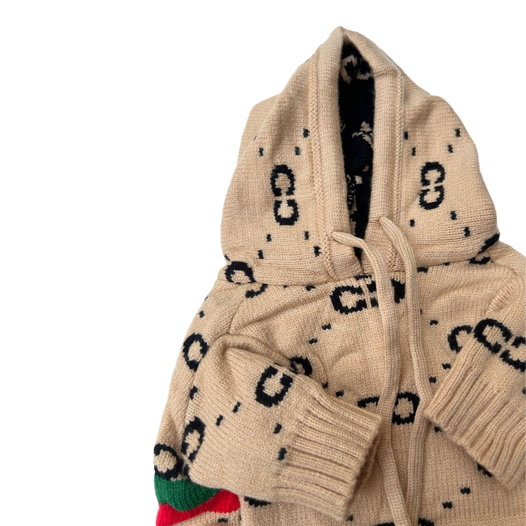 BEIGE PAW-CCI DOG HOODIE