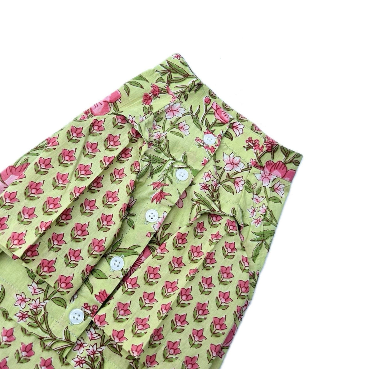 LIGHT GREEN FLORAL WAISTCOAT KURTA DOG SET