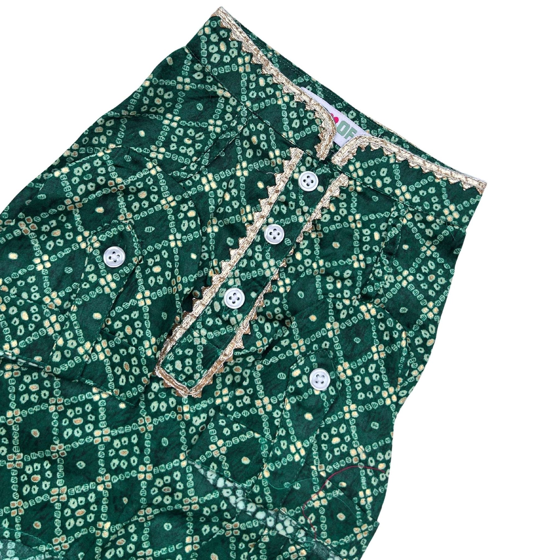 GREEN BANDHANI COTTON KURTA FOR DOGS AND CATS