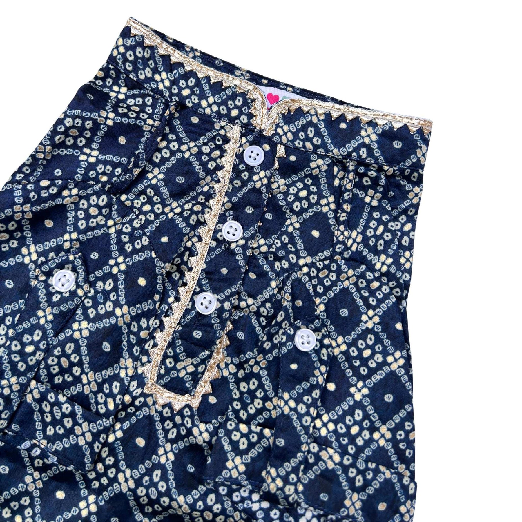 NAVY BLUE BANDHANI COTTON KURTA FOR DOGS AND CATS
