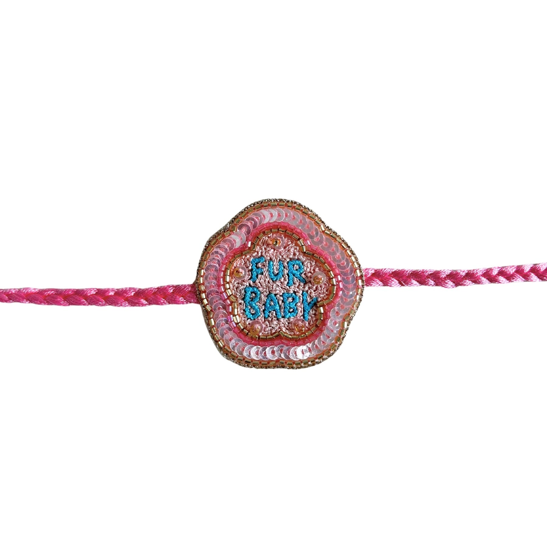 PINK FUR BABY RAKHI FOR DOGS AND CATS