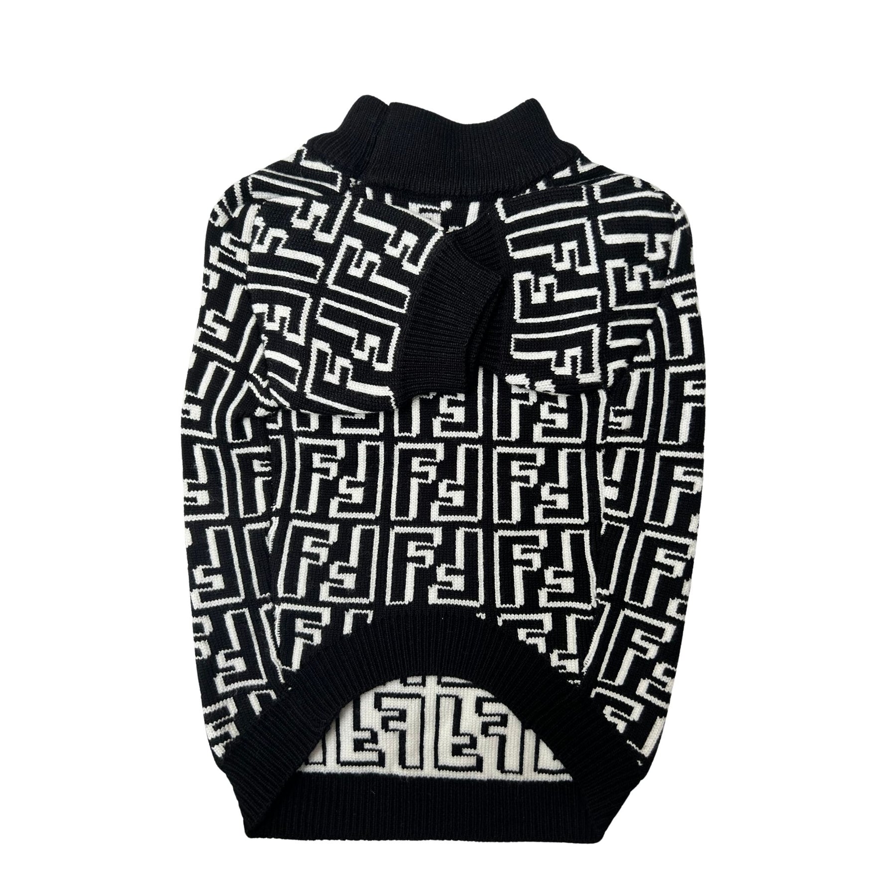 BLACK WHITE FENCHI DOG SWEATER