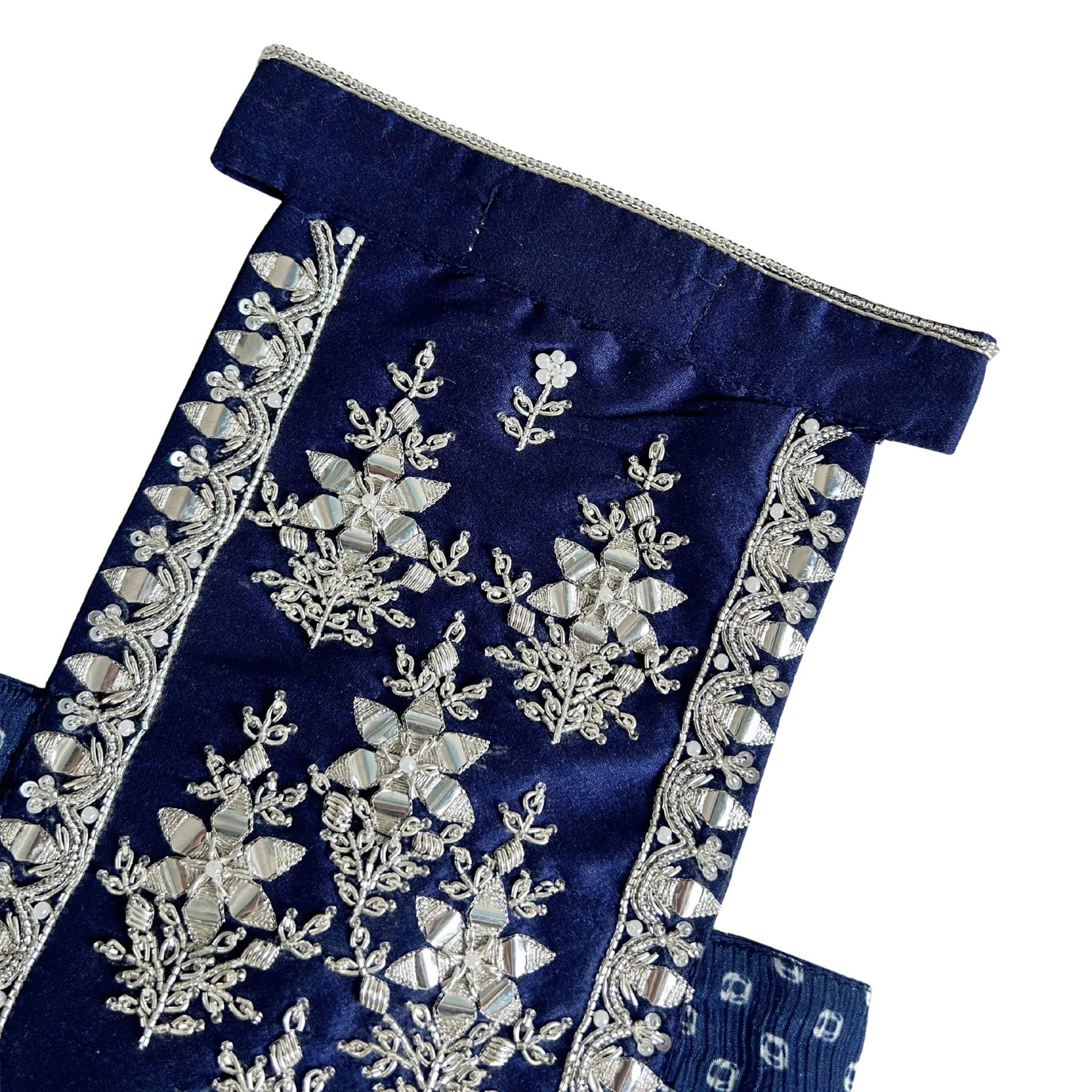 BLUE BANDHANI SILVER EMBELLISHED LEHENGA FOR DOGS AND CATS