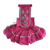 PINK BANDHANI SILVER EMBELLISHED LEHENGA FOR DOGS AND CATS