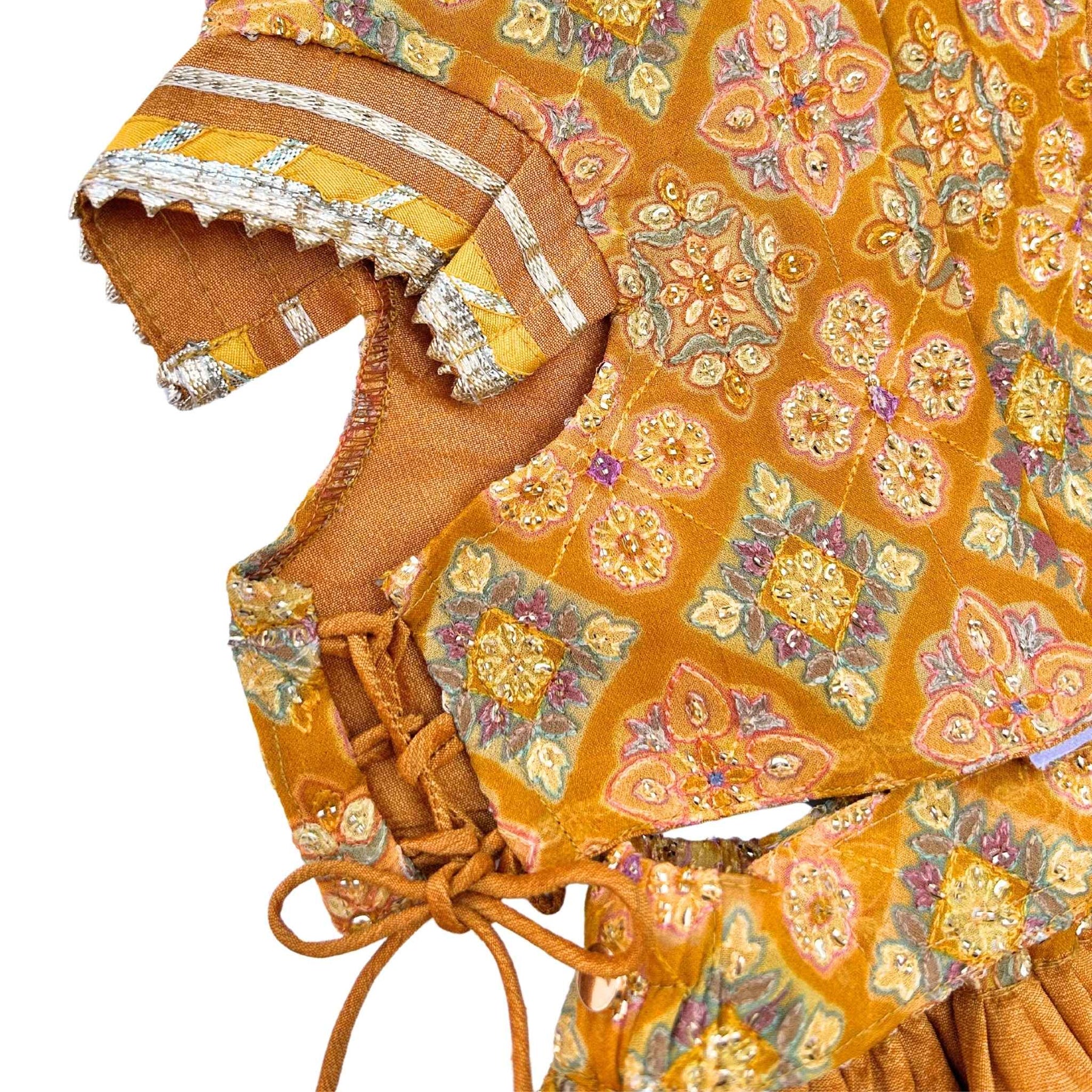 MUSTARD YELLOW PATIALA MOTIF DOG LEHENGA