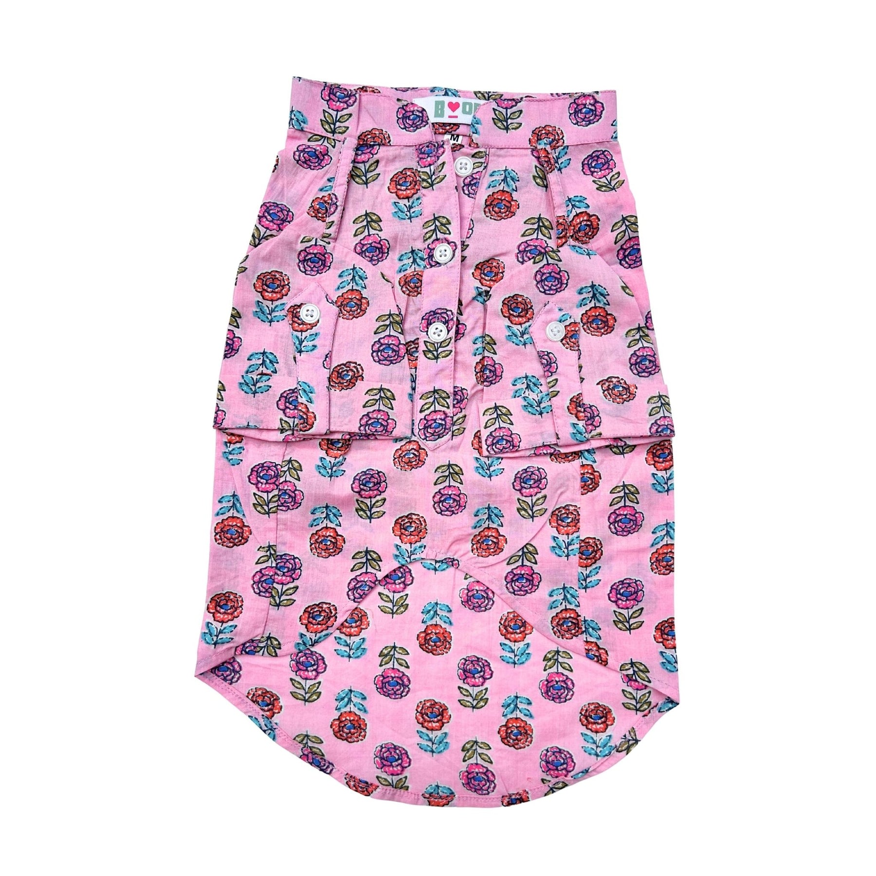 PINK GULAB COTTON KURTA + BONE RAKHI FOR DOGS AND CATS