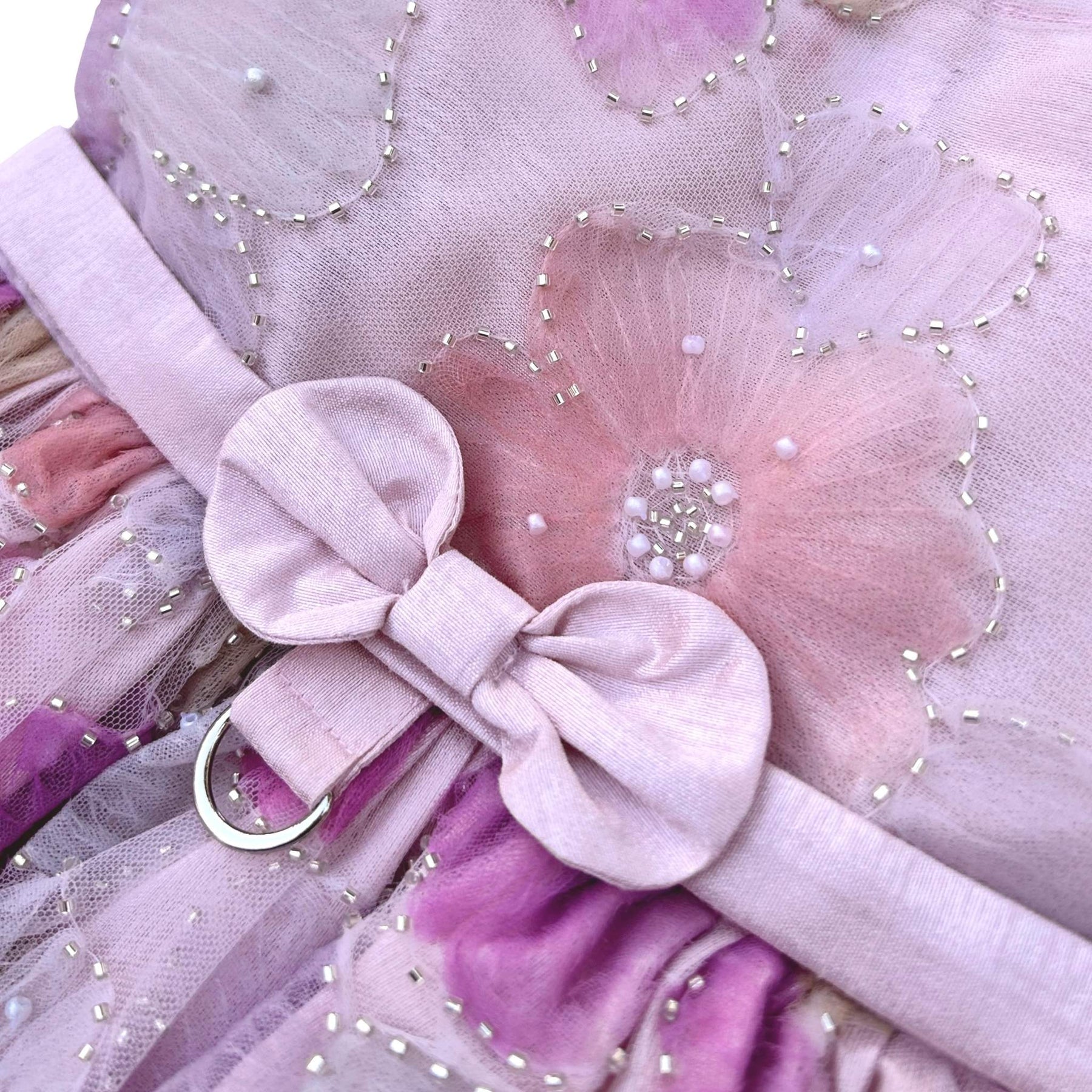 3D FLOWER FRENCH NET DOG DRESS