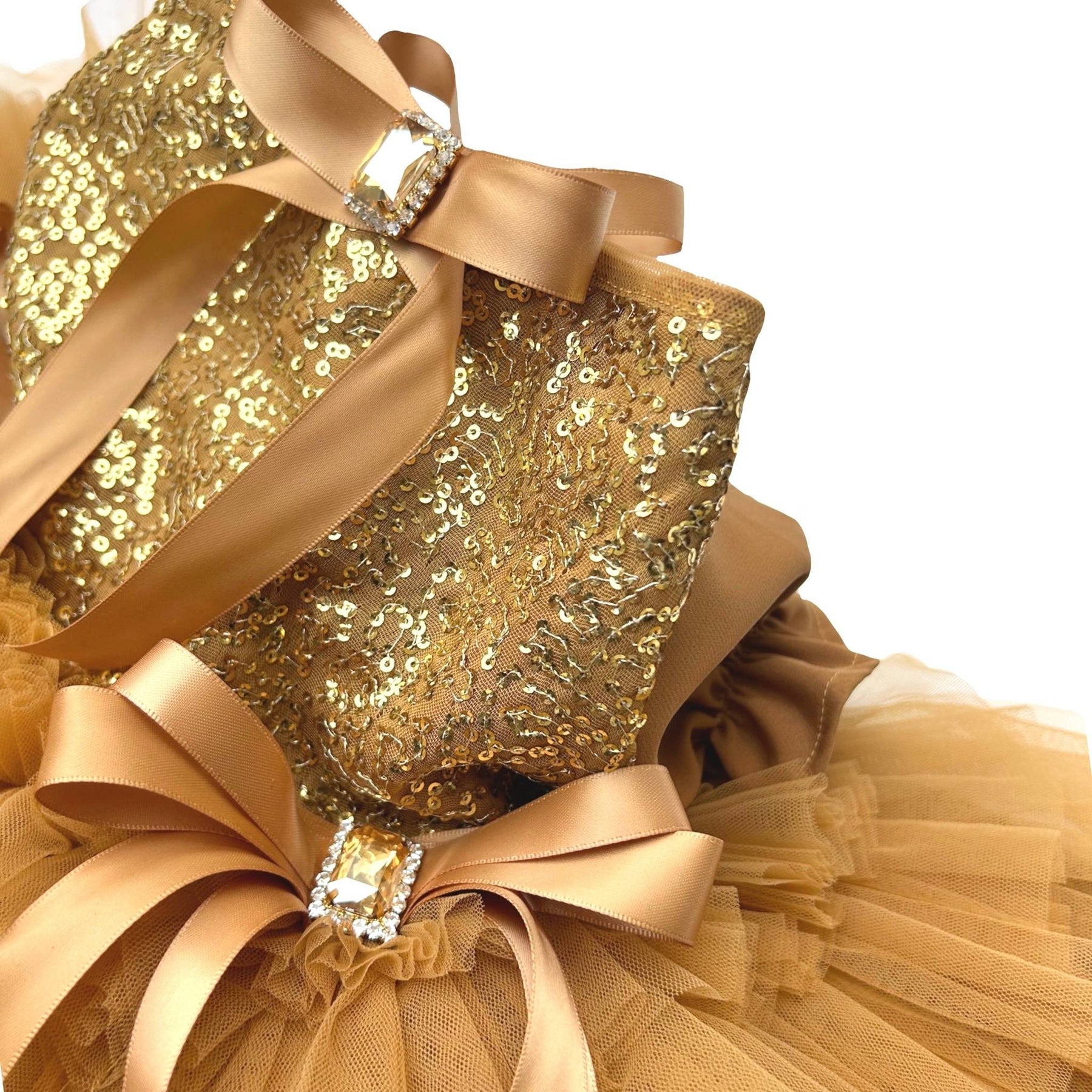 GOLD SEQUINS GEMSTONE DOG DRESS