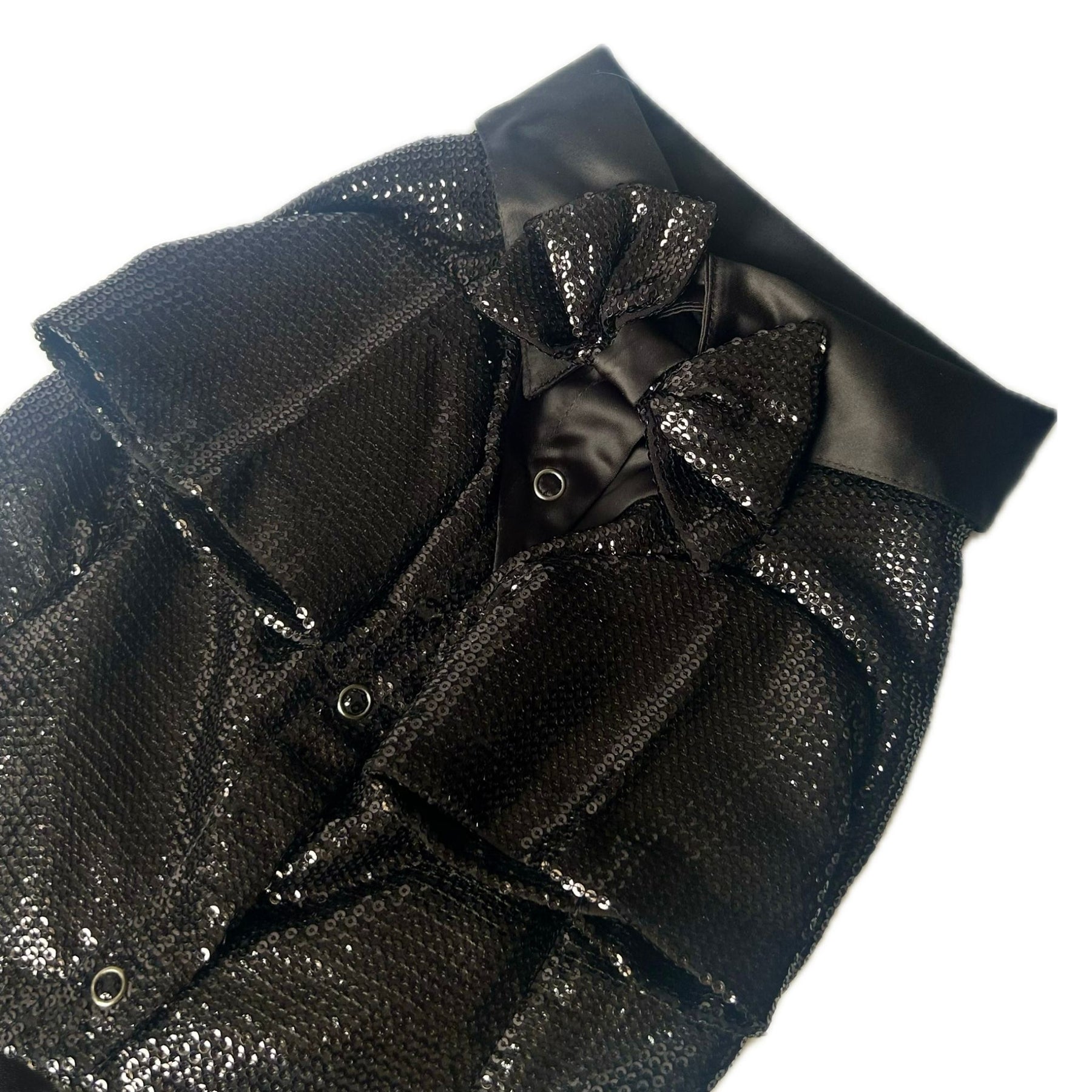 BLACK SEQUINS DOG TUXEDO