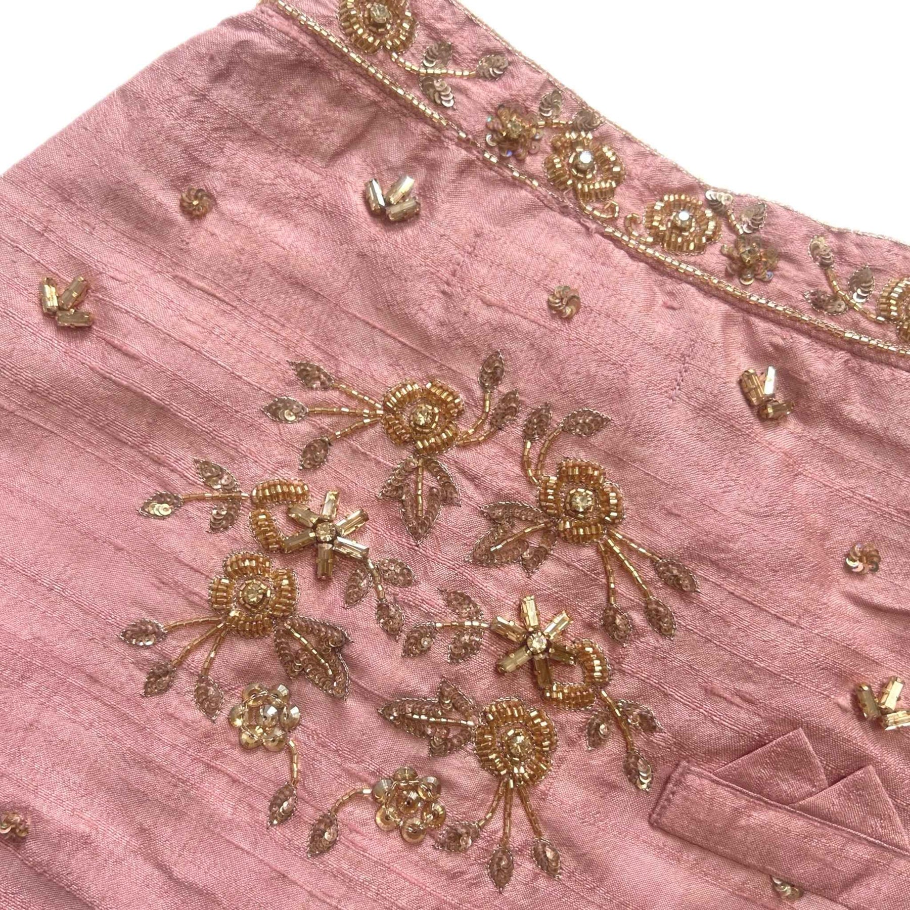 PINK HAND EMBROIDERED GOLD FLOWERS DOG SHERWANI