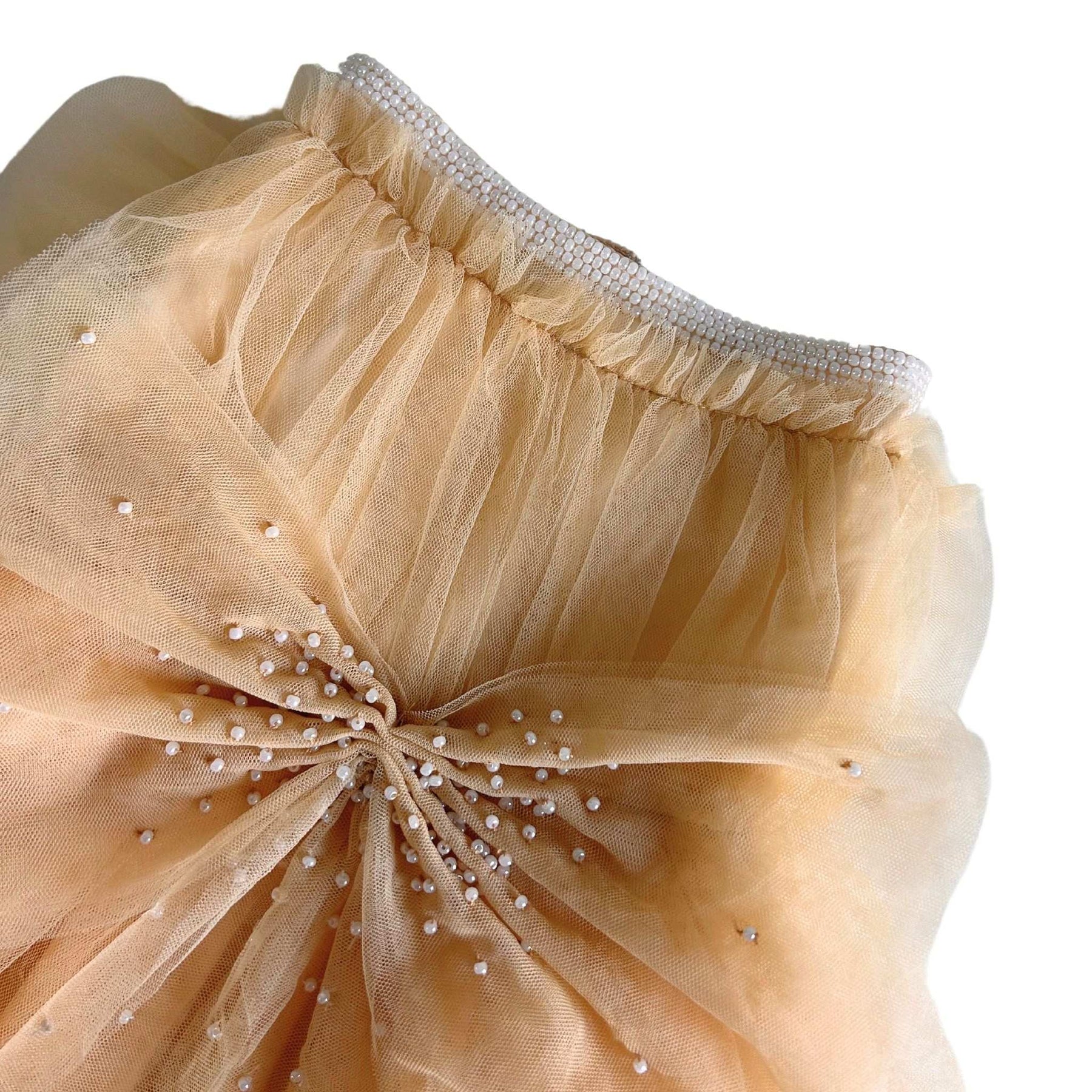 BEIGE PRETTY PEARL TUTU DOG DRESS