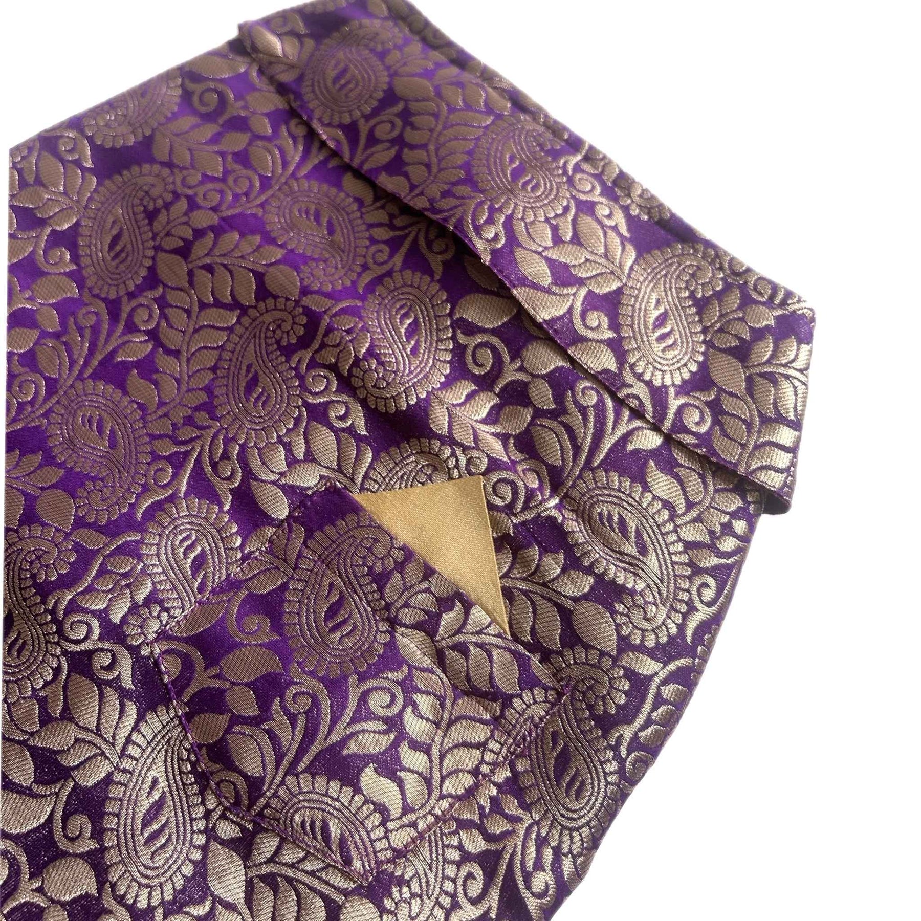 PURPLE PAISLEY BROCADE DOG WAISTCOAT