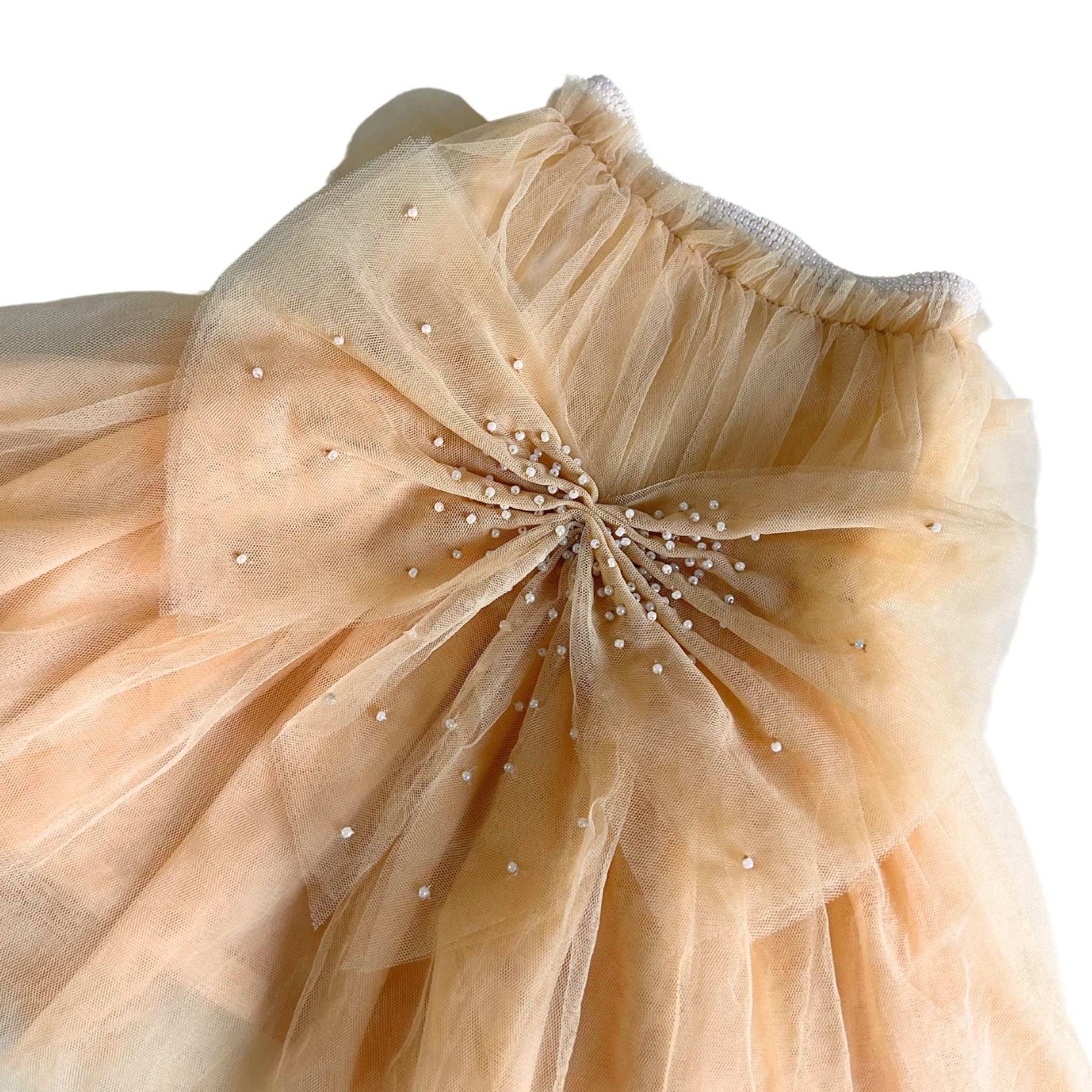 BEIGE PRETTY PEARL TUTU DOG DRESS