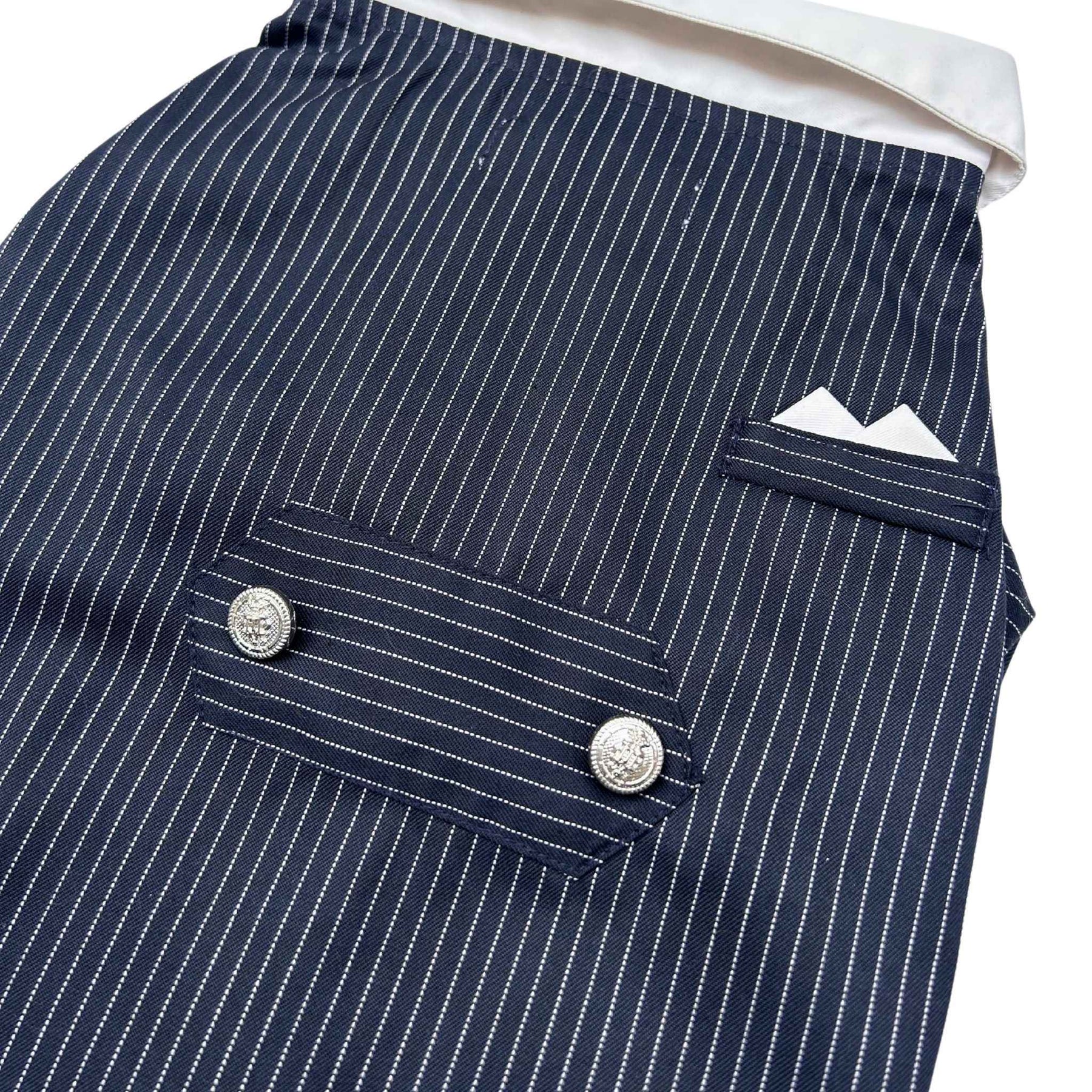 NAVY BLUE STRIPES DOG TUXEDO