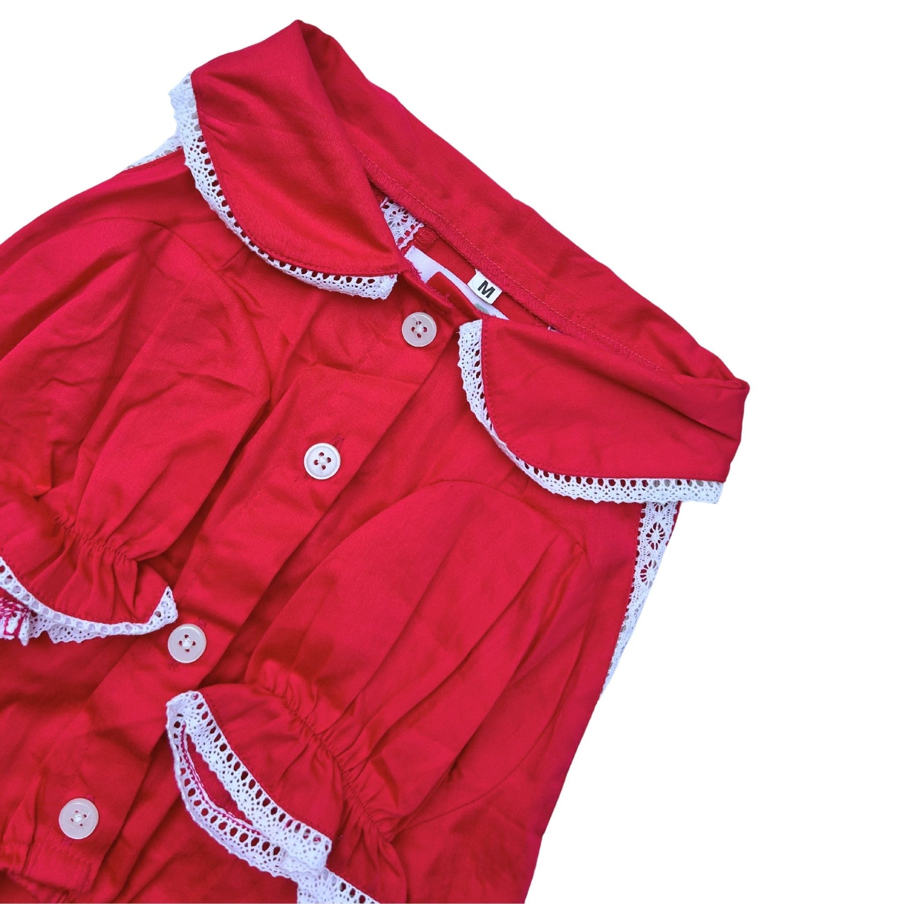 BLUSH RED FLORAL EMBROIDERED DRESS FOR DOGS AND CATS