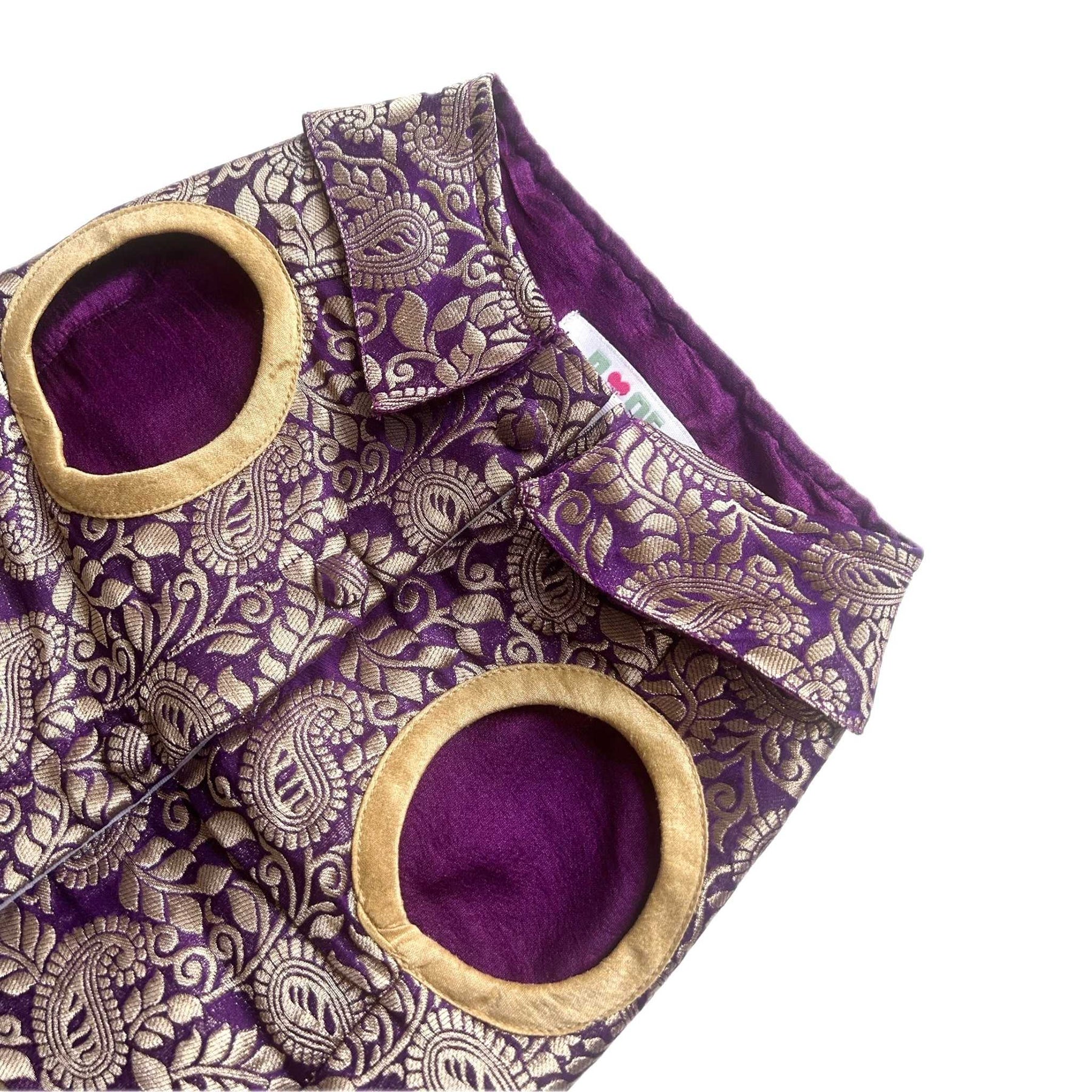 PURPLE PAISLEY BROCADE DOG WAISTCOAT