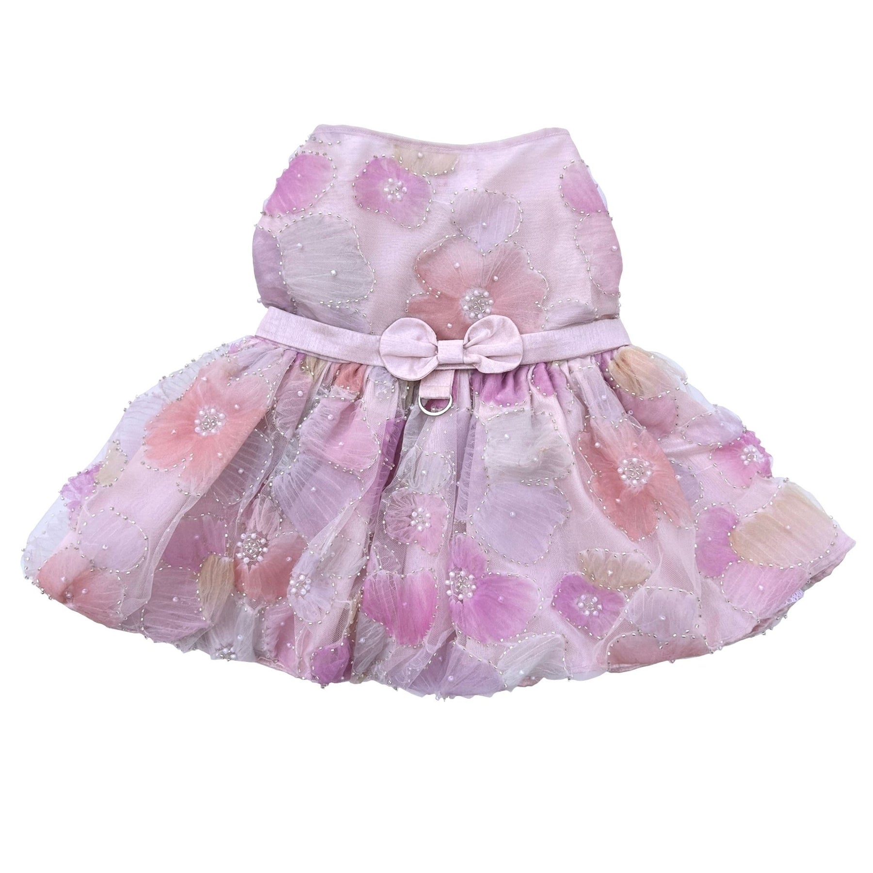 3D FLOWER FRENCH NET DOG DRESS