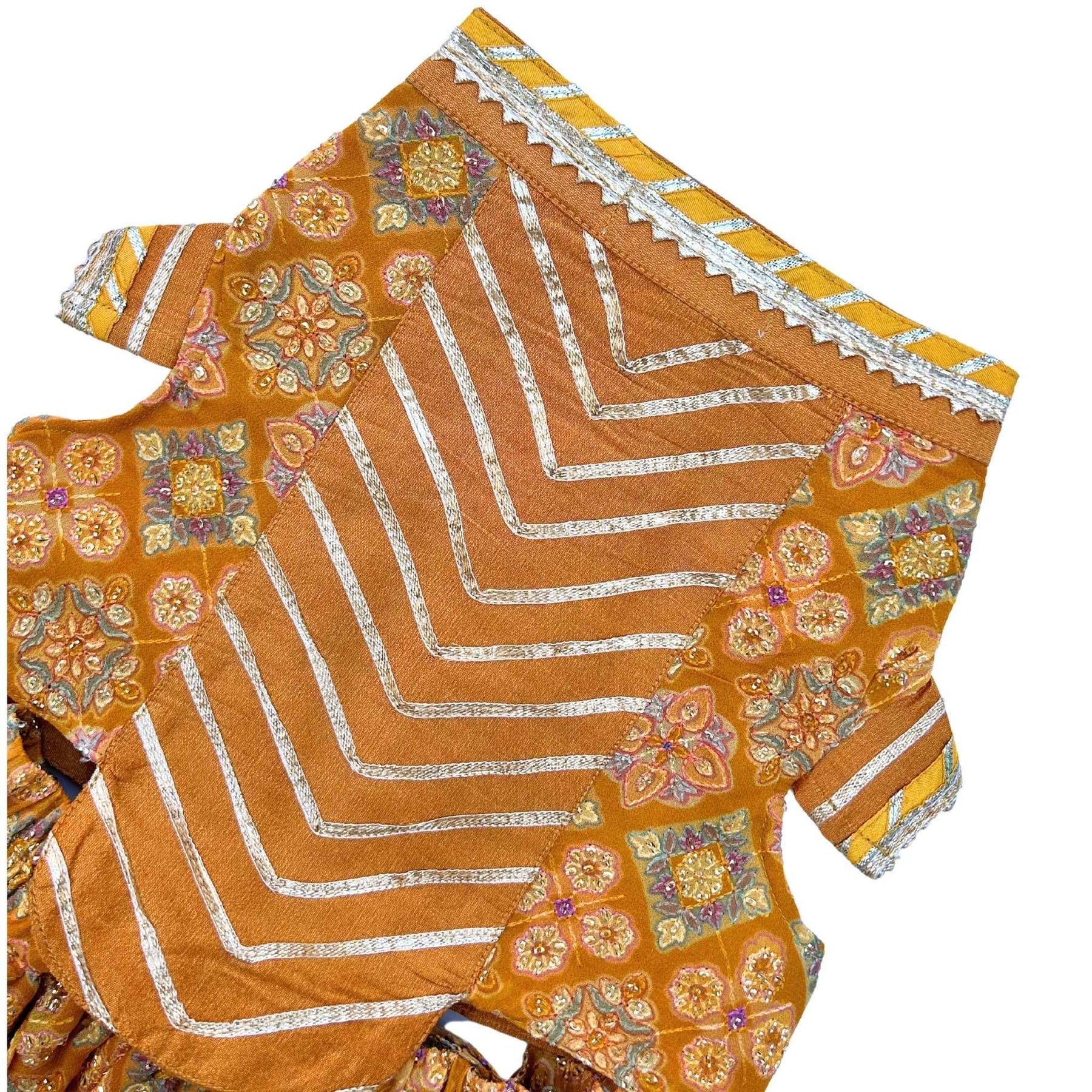 MUSTARD YELLOW PATIALA MOTIF DOG LEHENGA