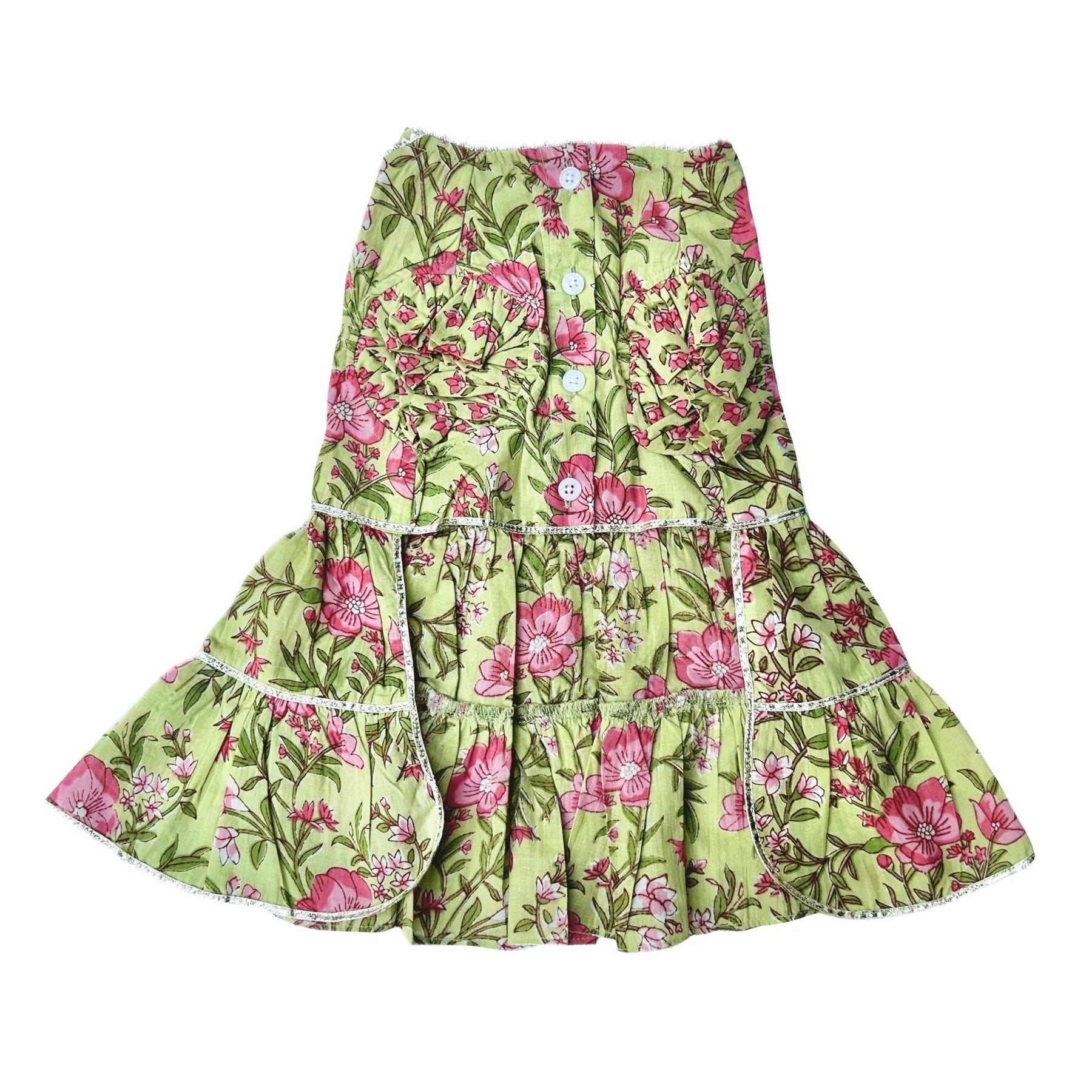 LIGHT GREEN FLORAL ANARKALI DOG DRESS