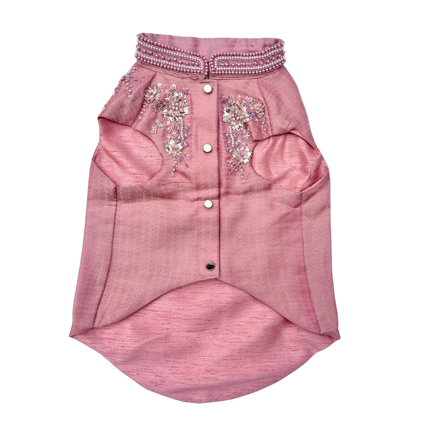 GULMARG PEARL PINK HAND EMBROIDERED DOG SHERWANI