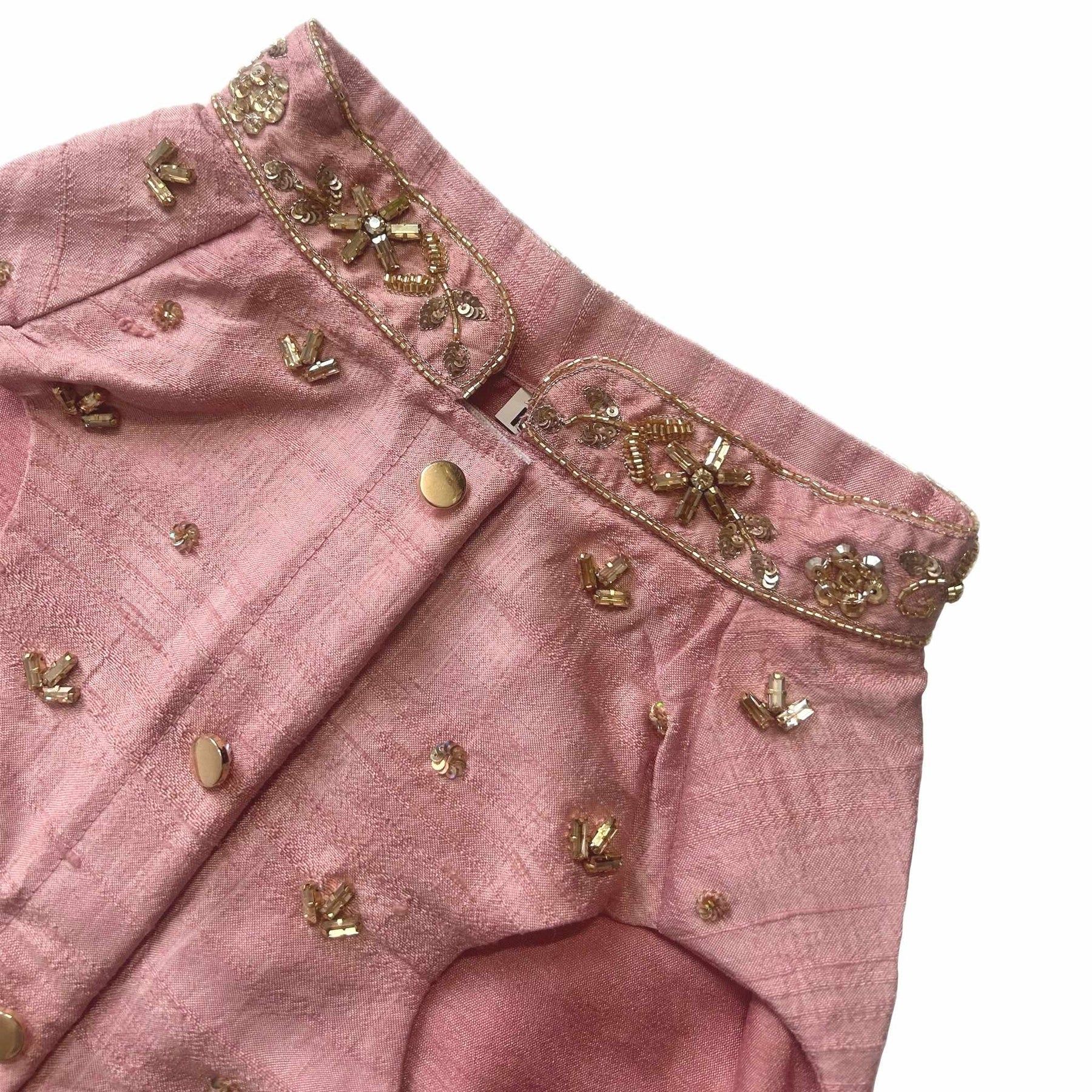 PINK HAND EMBROIDERED GOLD FLOWERS DOG SHERWANI