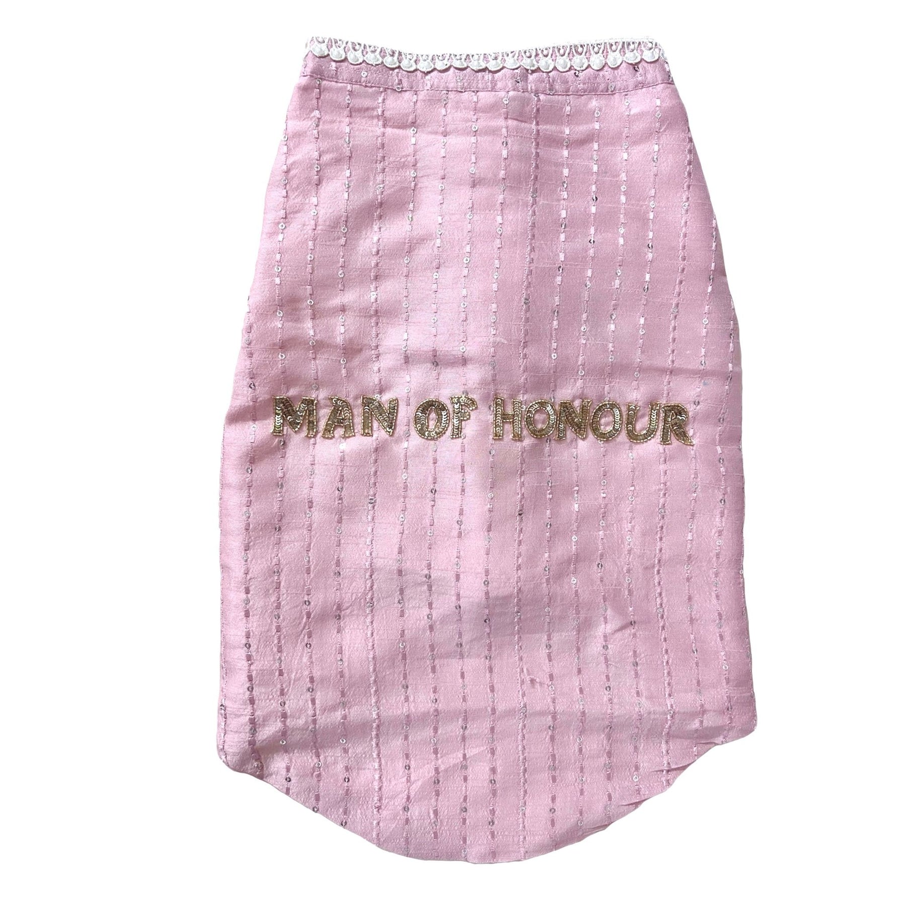 PINK TEXTURED PEARL DOG SHERWANI