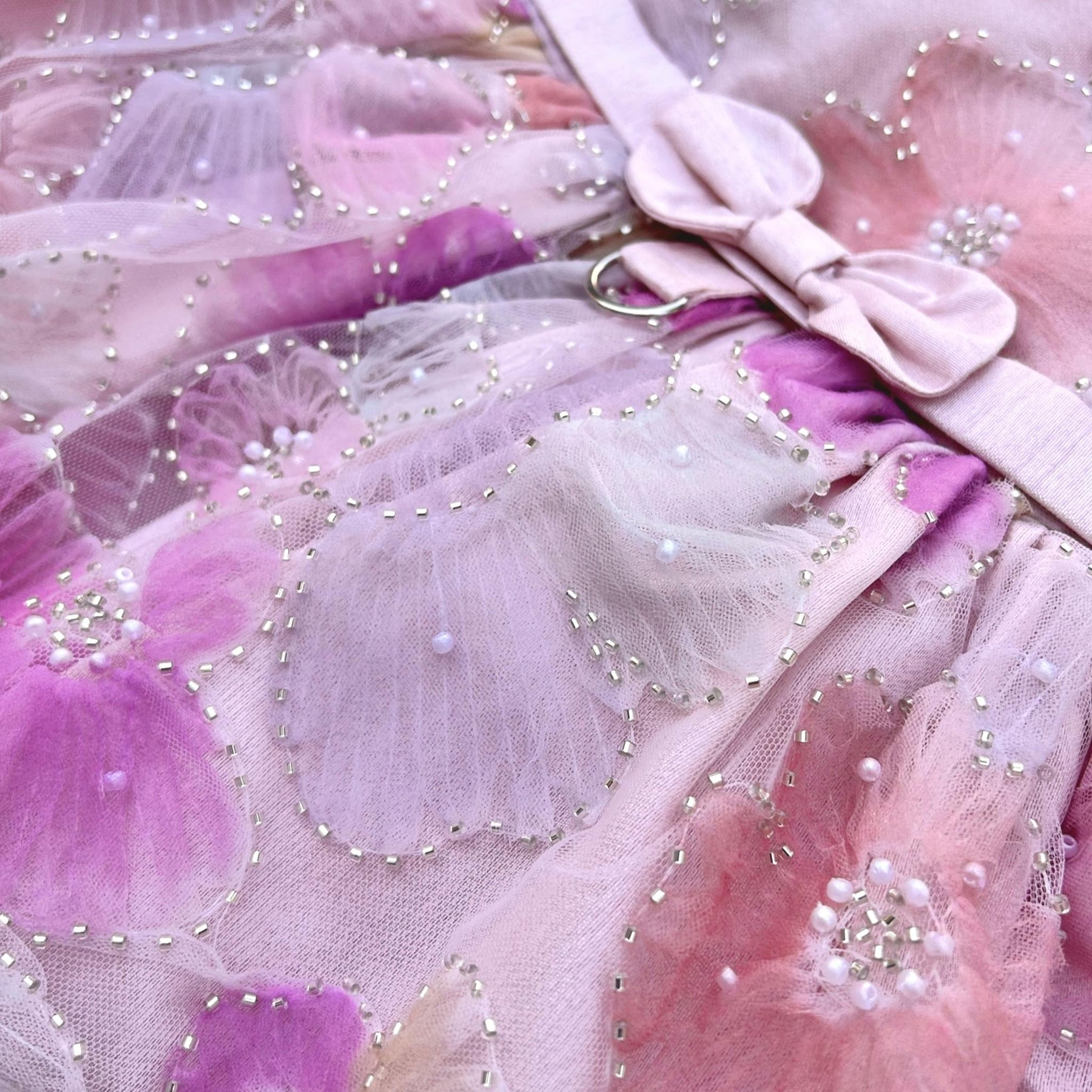 3D FLOWER FRENCH NET DOG DRESS