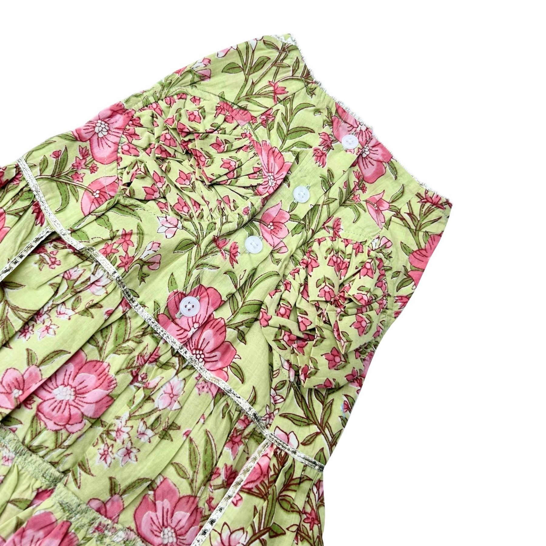 LIGHT GREEN FLORAL ANARKALI DOG DRESS