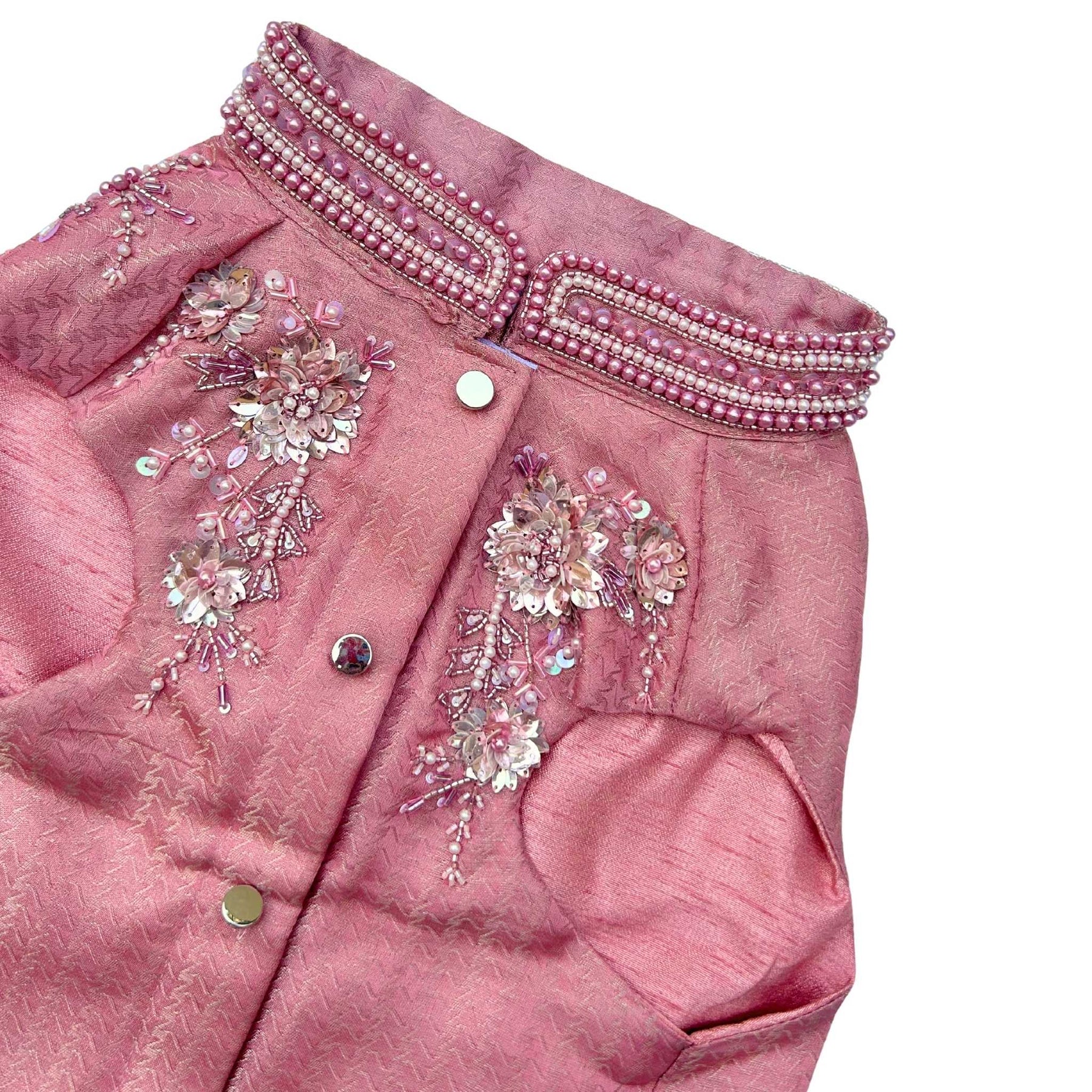 GULMARG PEARL PINK HAND EMBROIDERED DOG SHERWANI