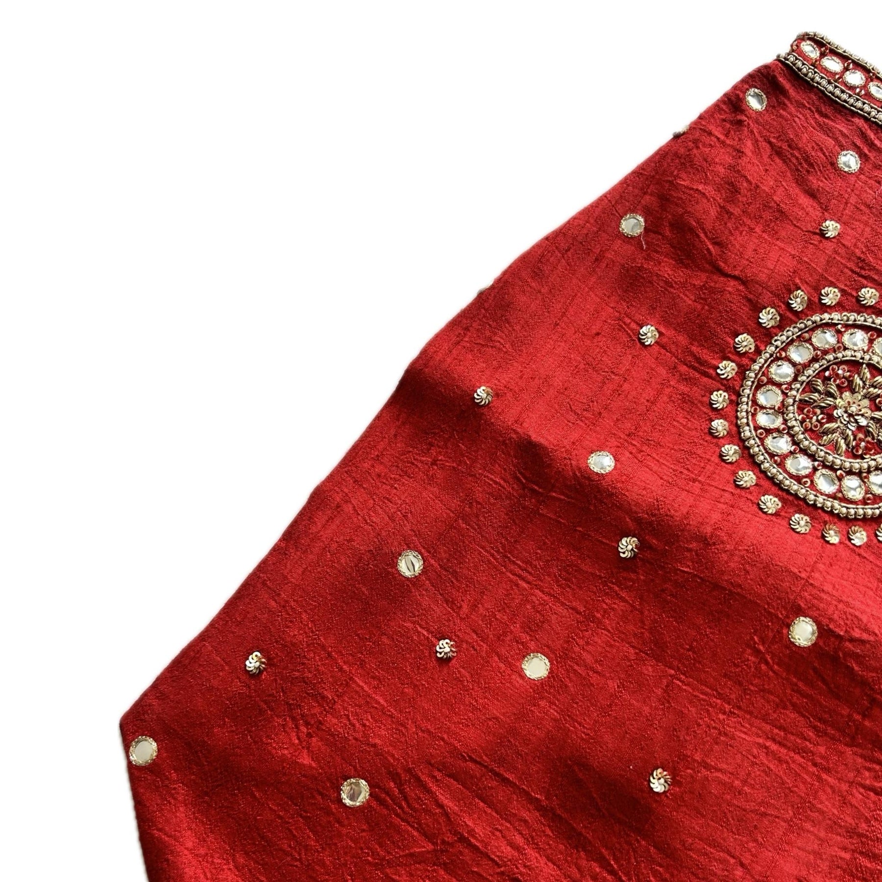 HAND EMBROIDERED MIRROR WORK RED DOG SHERWANI