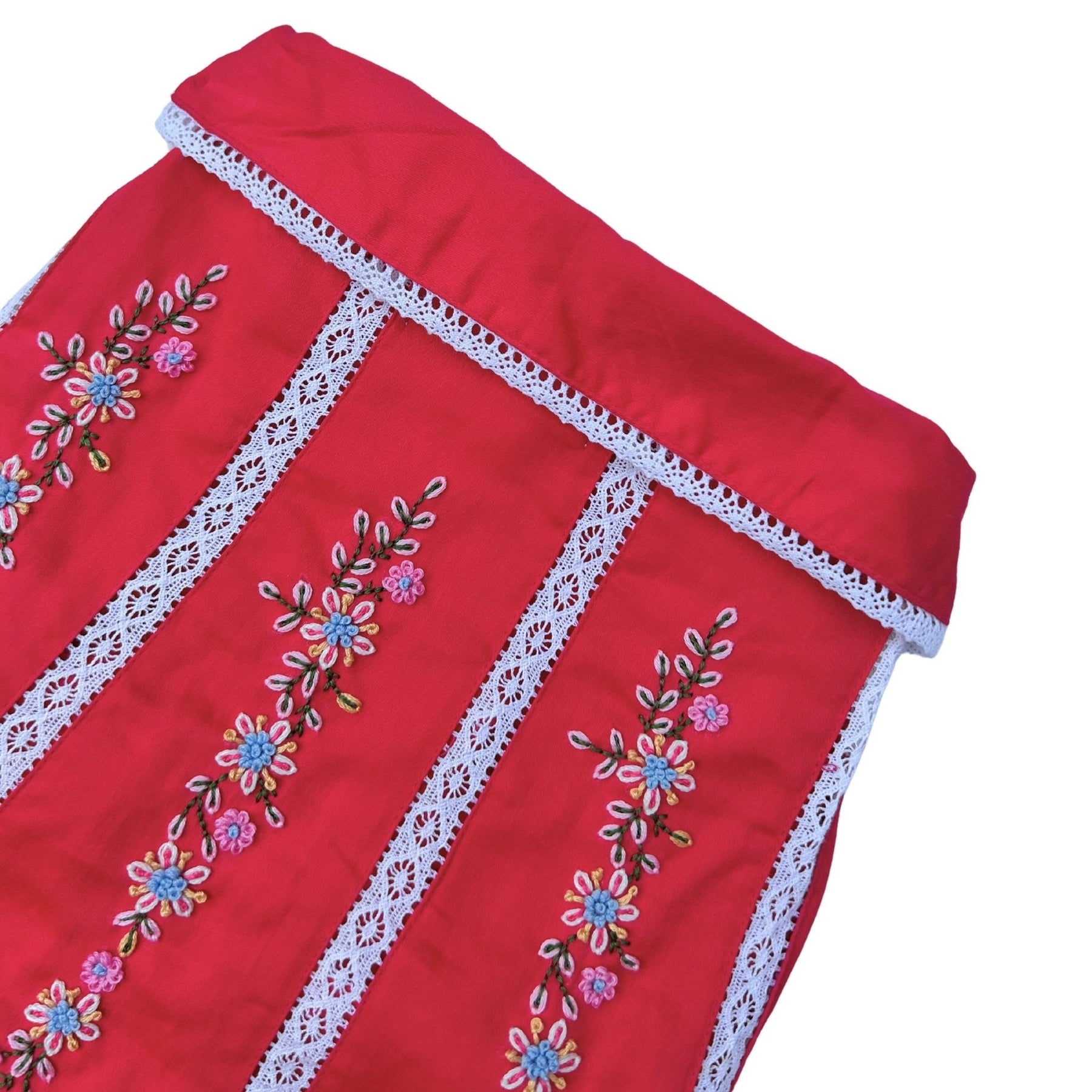 BLUSH RED FLORAL EMBROIDERED DRESS FOR DOGS AND CATS