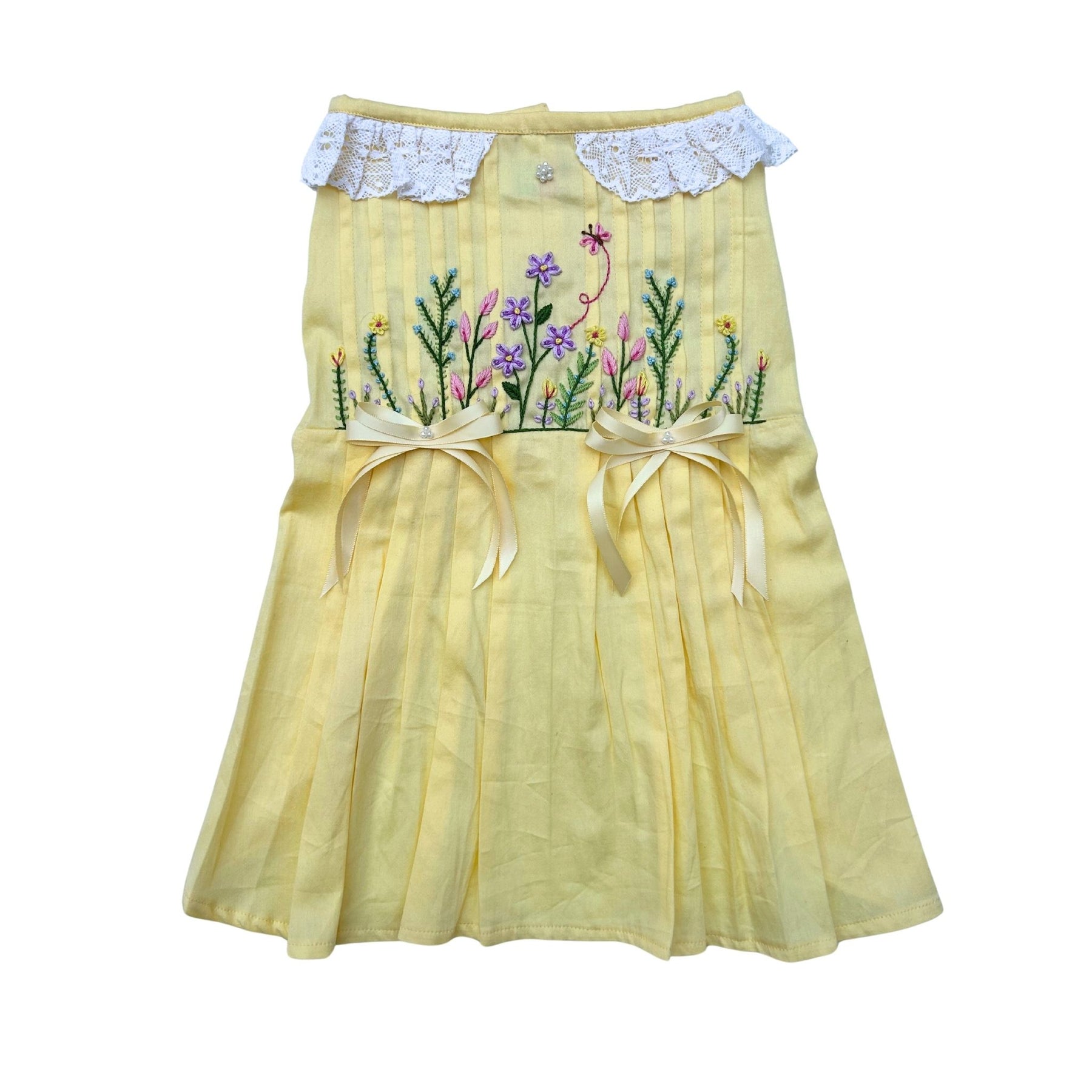 LEMON BLOOM AND RIBBON DRESS FOR DOGS AND CATS