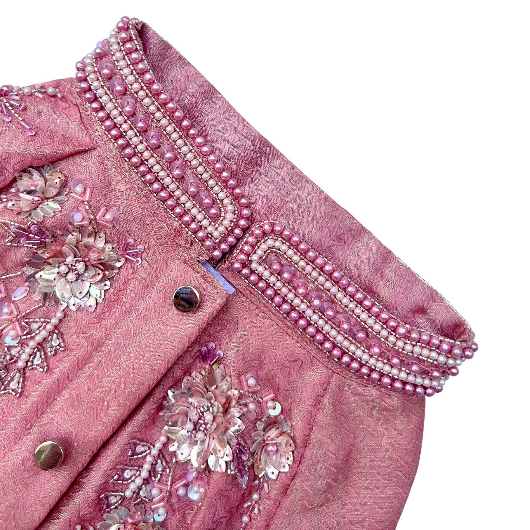 GULMARG PEARL PINK HAND EMBROIDERED DOG SHERWANI