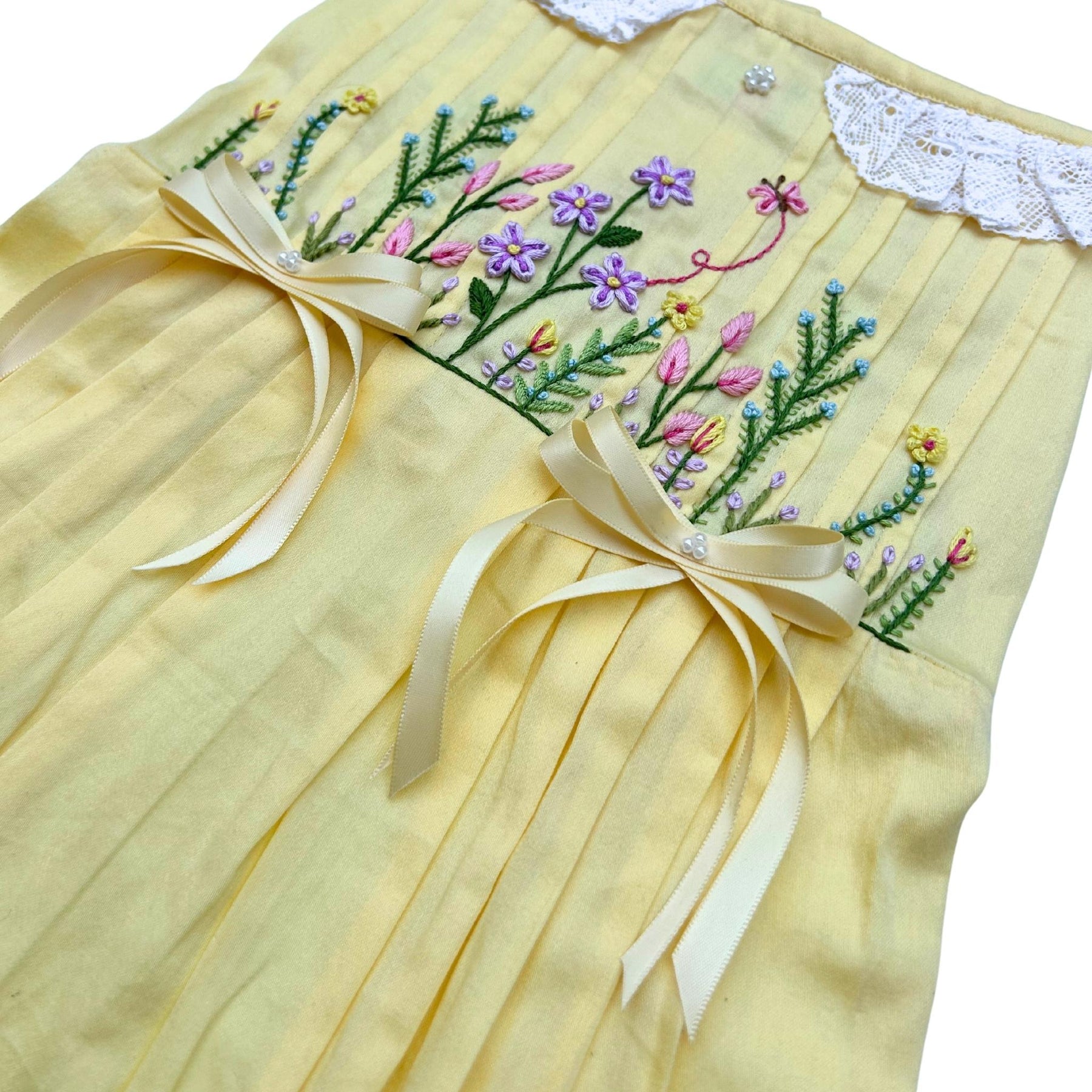 LEMON BLOOM AND RIBBON DRESS FOR DOGS AND CATS
