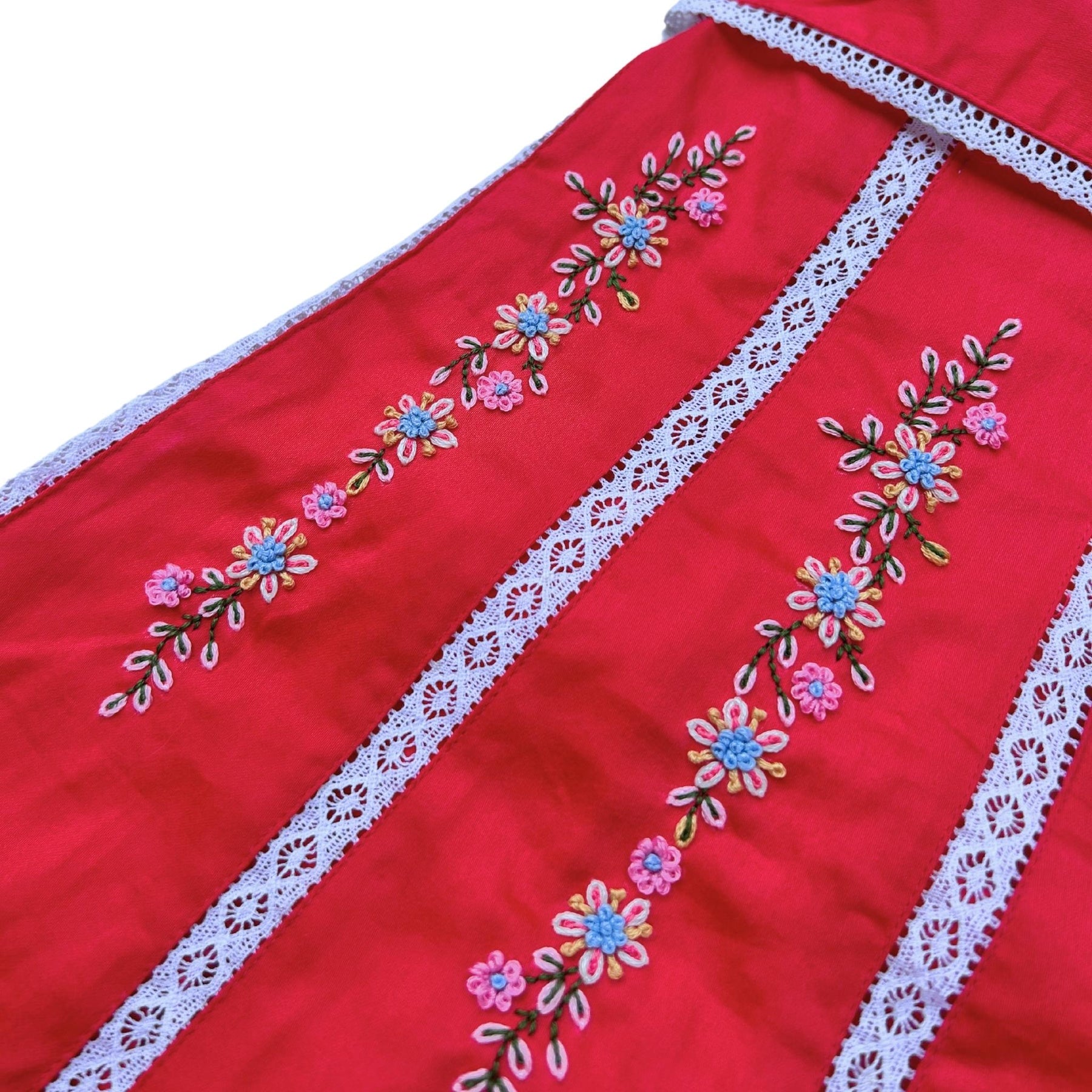 BLUSH RED FLORAL EMBROIDERED DRESS FOR DOGS AND CATS