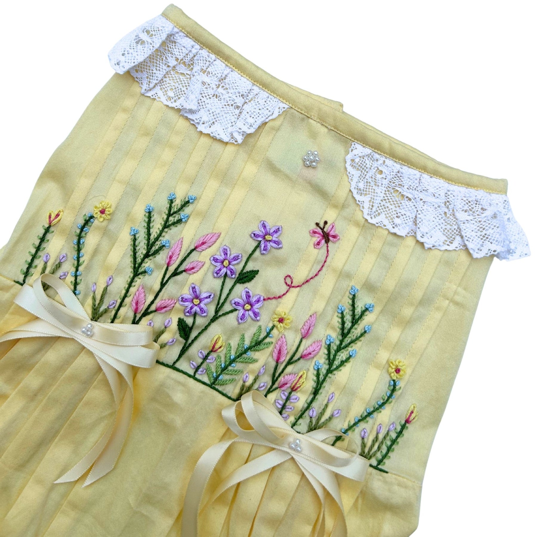 LEMON BLOOM AND RIBBON DRESS FOR DOGS AND CATS