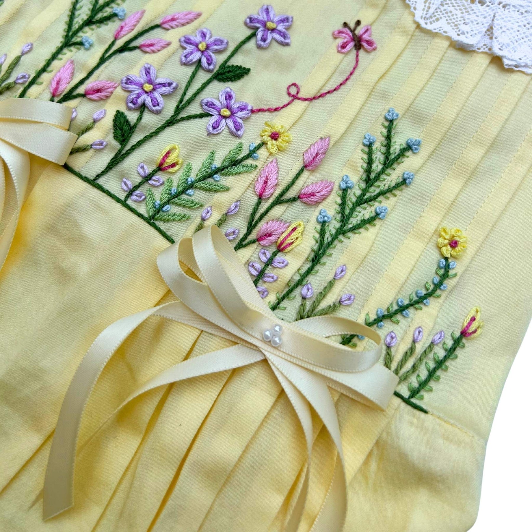 LEMON BLOOM AND RIBBON DRESS FOR DOGS AND CATS