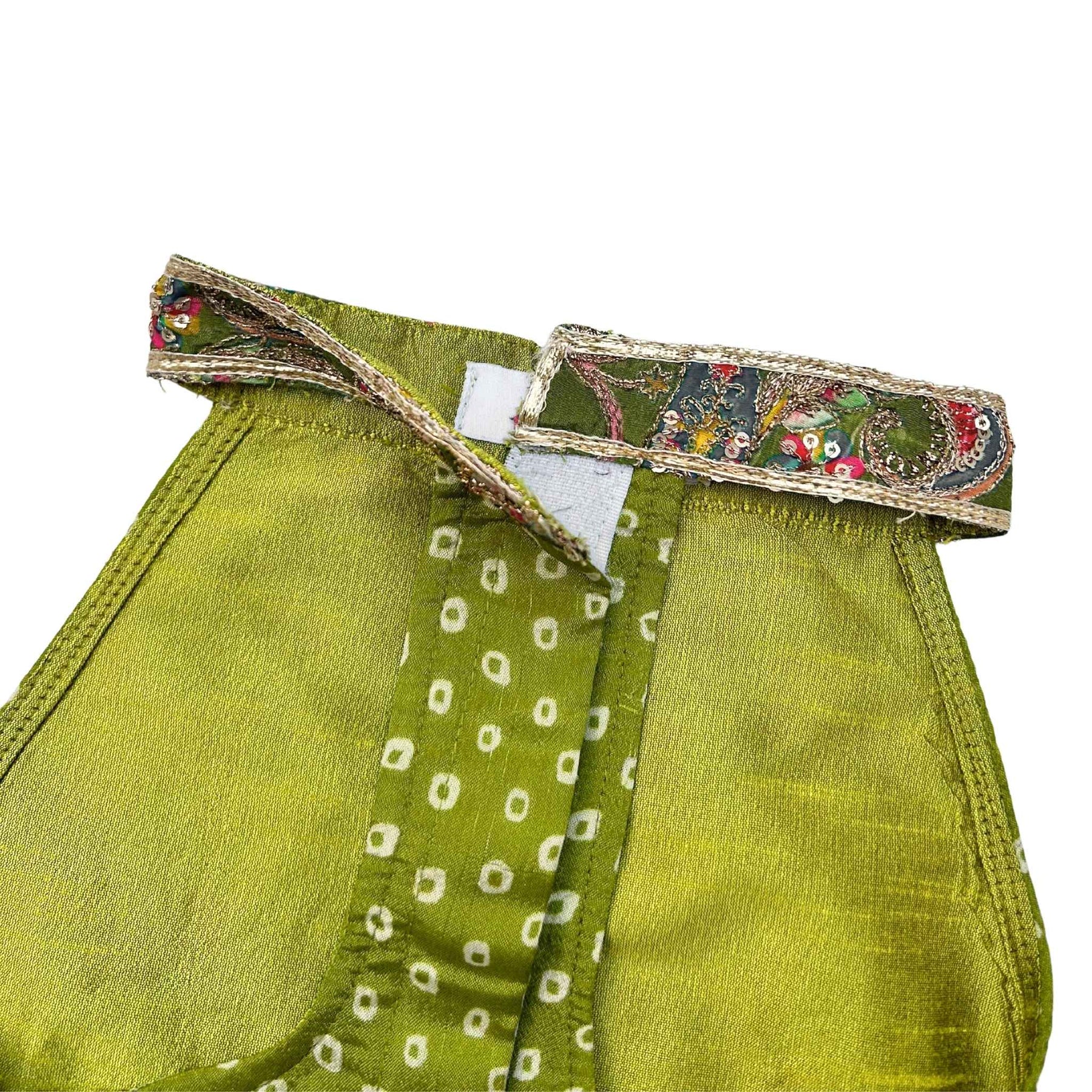 MEHENDI GREEN BANDHANI PRINT HALTER NECK LEHENGA FOR DOGS AND CATS
