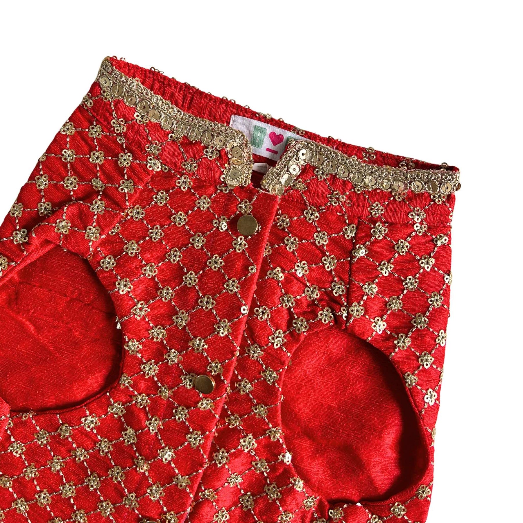 RED GOLD SHERWANI FOR DOGS AND CATS