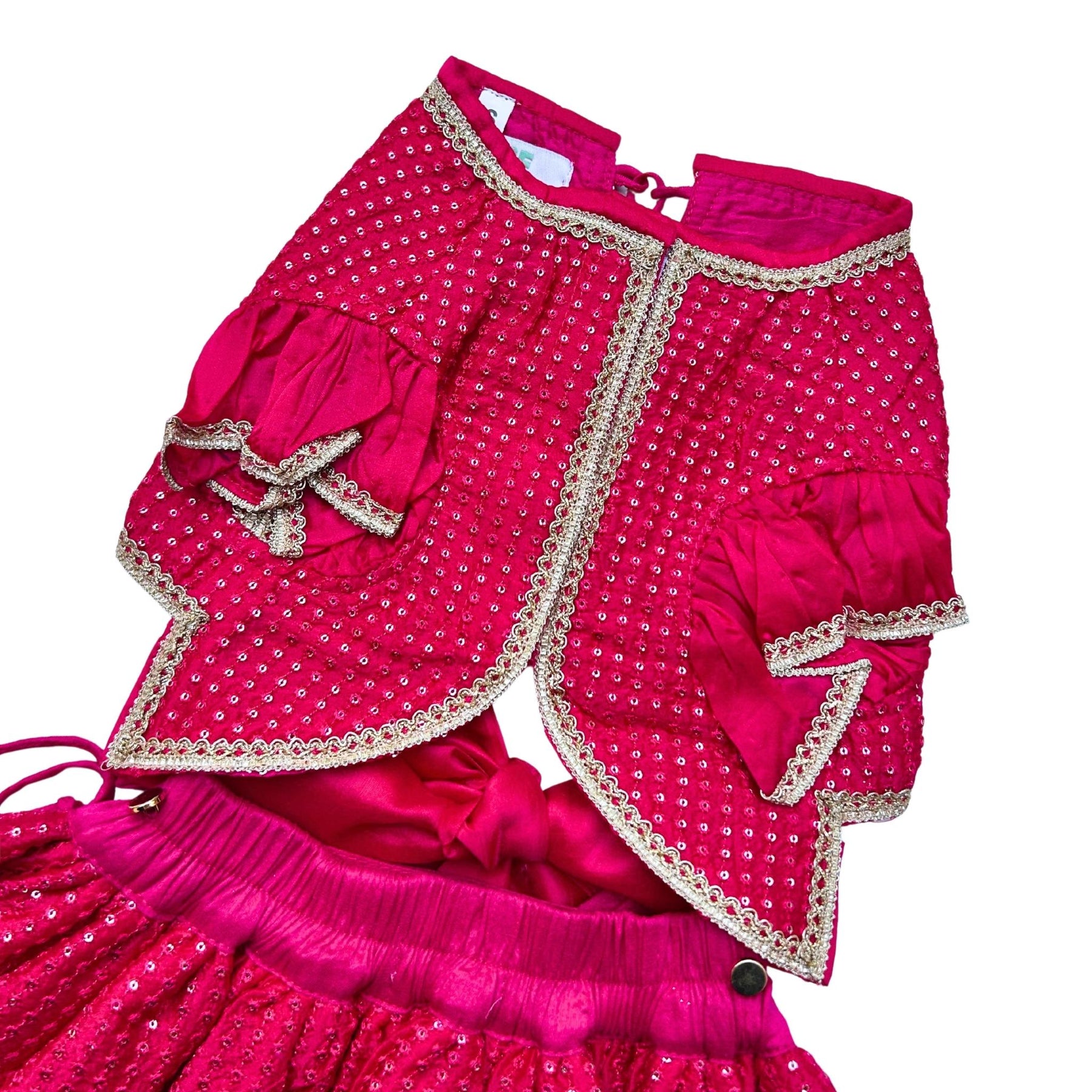 RANI PINK SITARA BOW LEHENGA FOR DOGS AND CATS