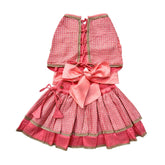 PEACH PINK SITARA BOW LEHENGA FOR DOGS AND CATS