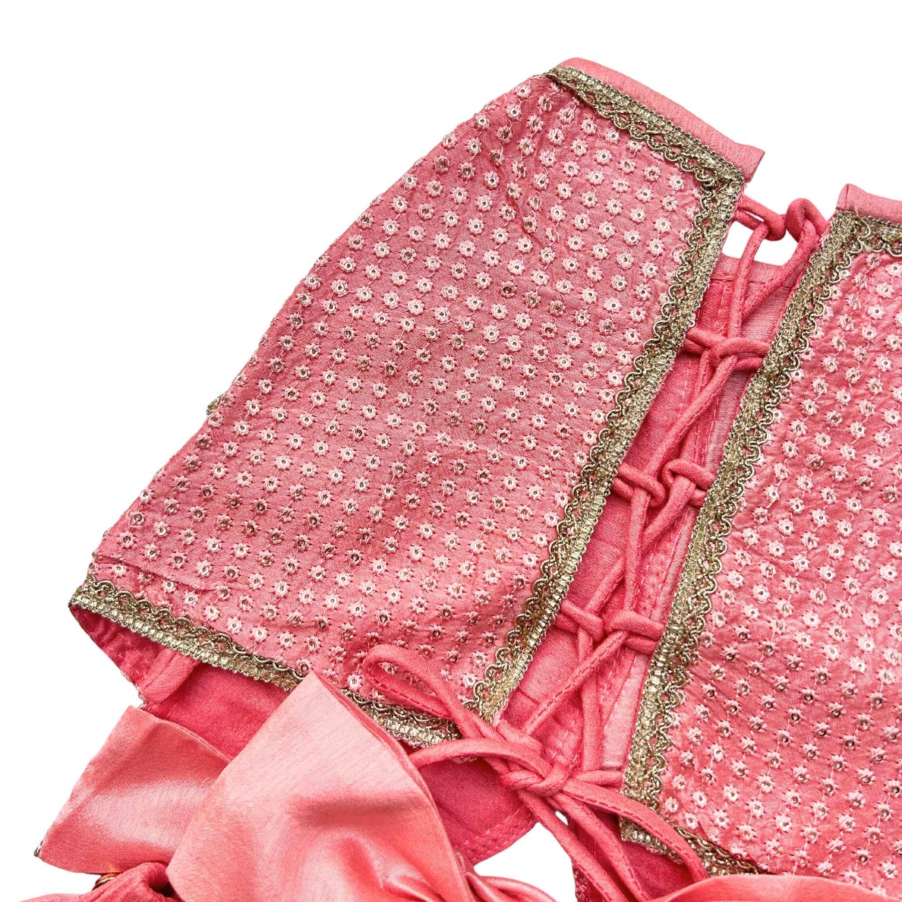 PEACH PINK SITARA BOW LEHENGA FOR DOGS AND CATS