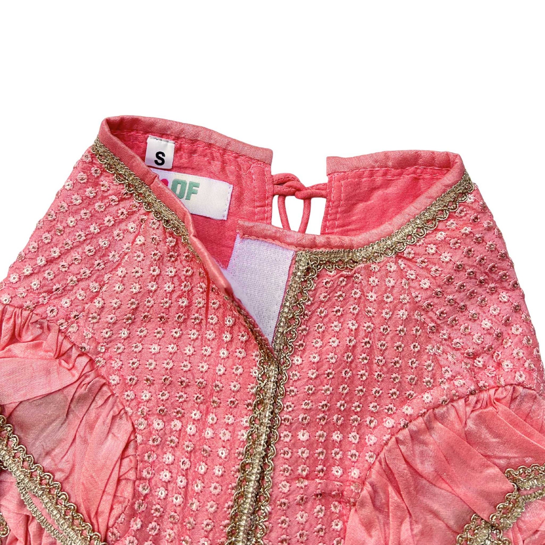 PEACH PINK SITARA BOW LEHENGA FOR DOGS AND CATS